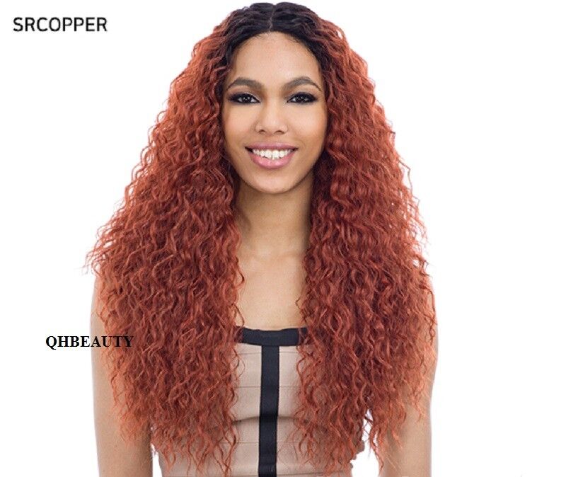 FREETRESS EQUAL SYNTHETIC INVISIBLE PART LACE FRONT LONG CURLY HAIR WIG - KATE