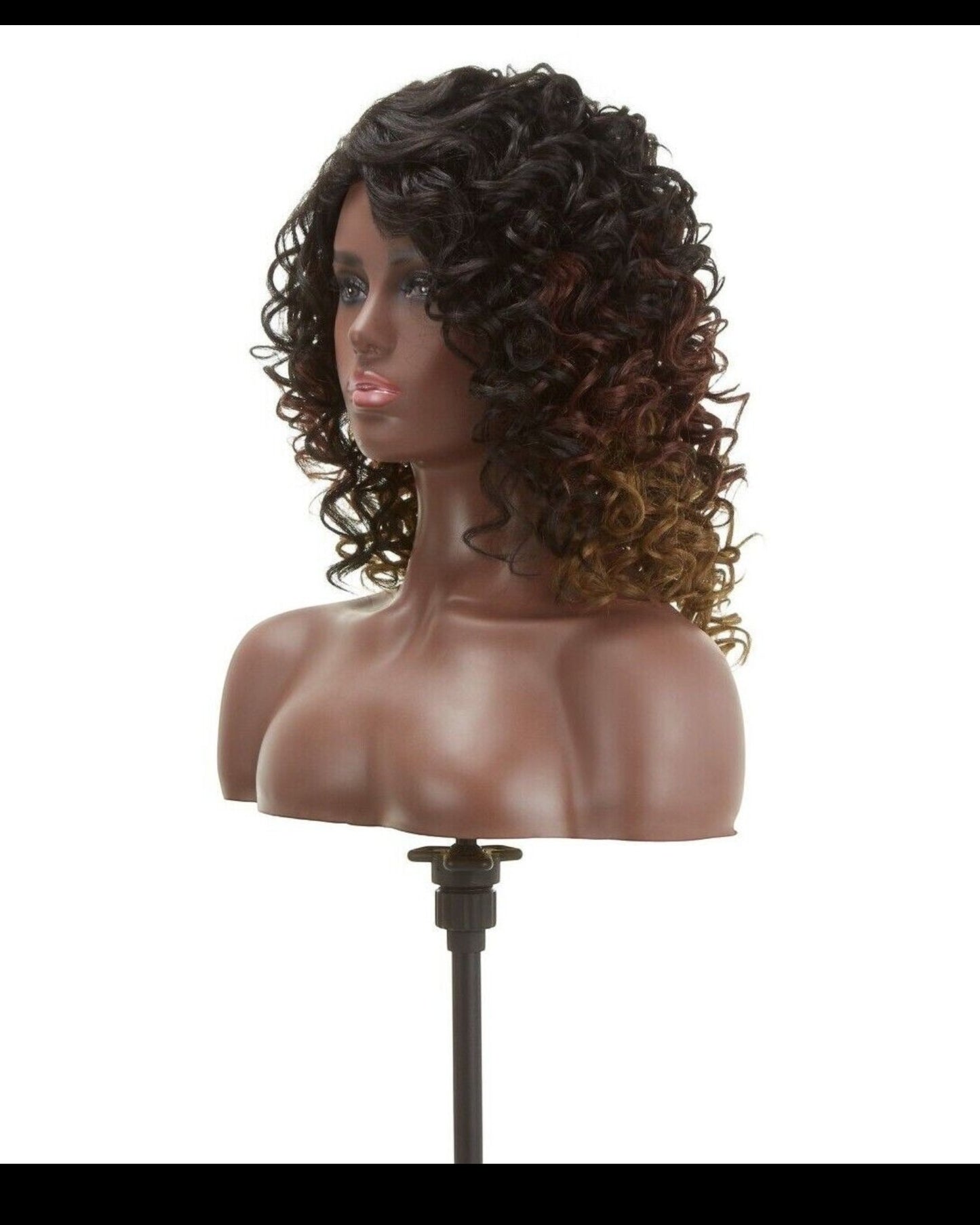 Impression Synthetic Hand Made Invisible L Part Curly Hair Lace Wig - MIA