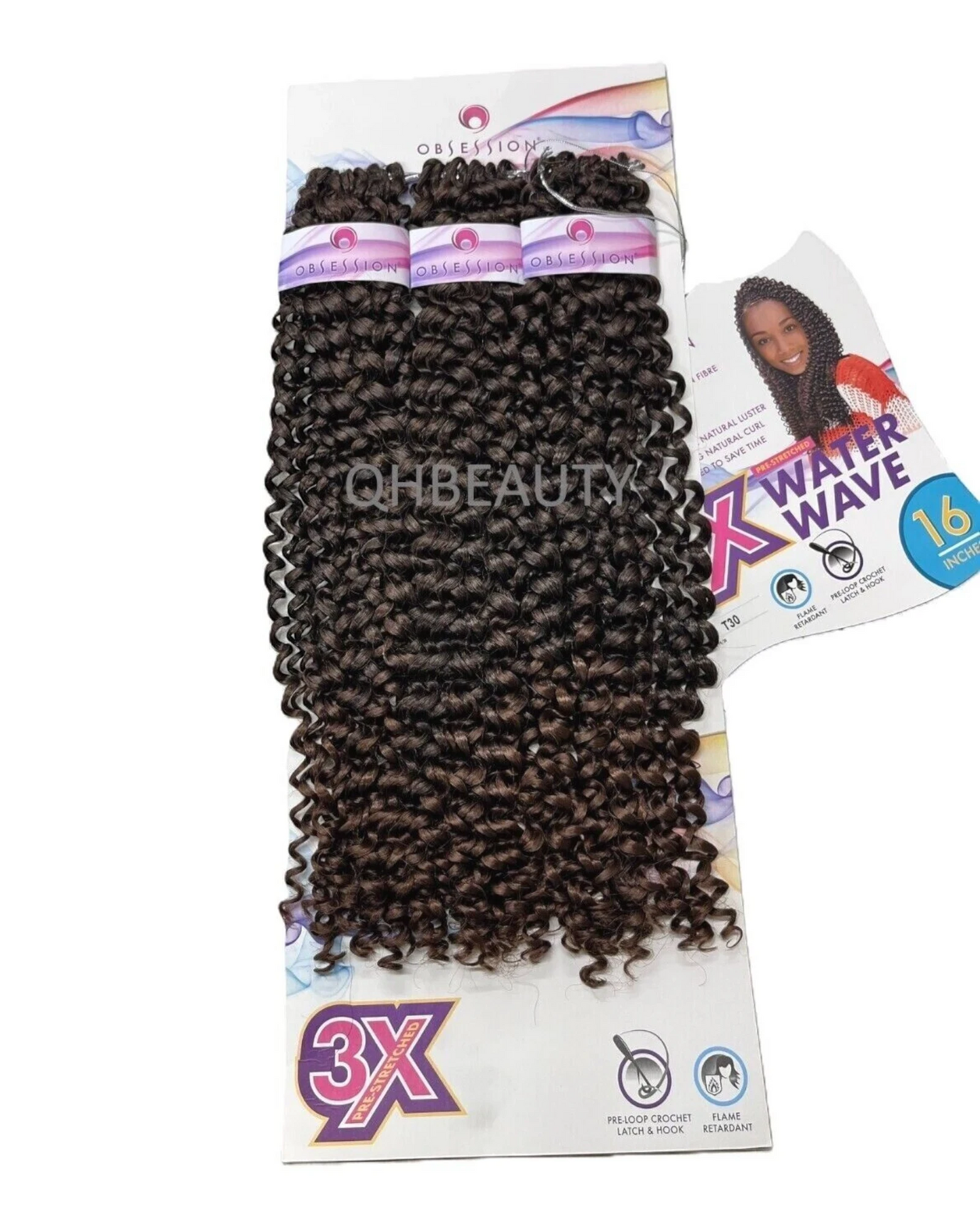 Obsession Synthetic Crochet Tight Curl Hair Extension Braid - WATER WAVE 16 inch