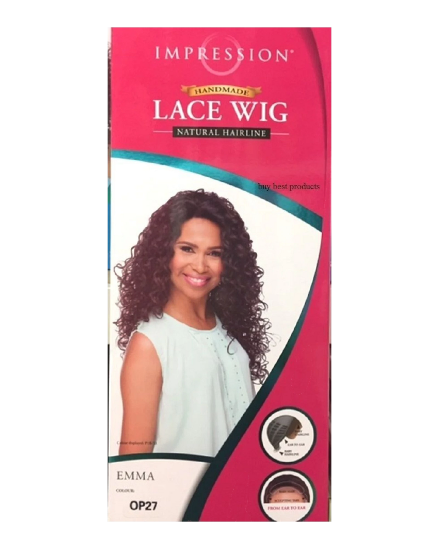 Impression Synthetic Natural Hair Line Long Curly Lace L Part Hair Wig - Emma