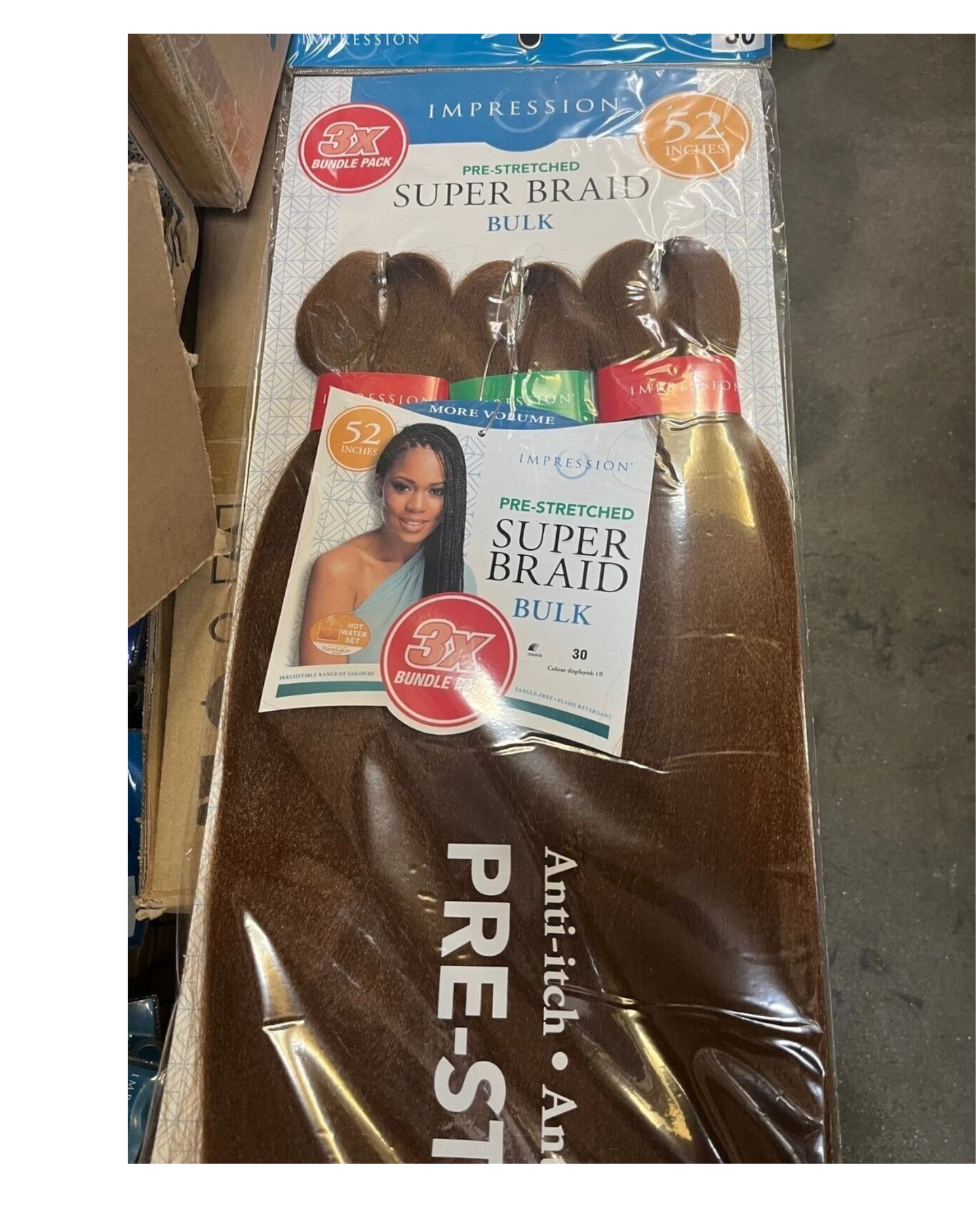 Impression Synthetic 3 X Bundle Pack Crochet Hair Extensions - Super Braid 52 "