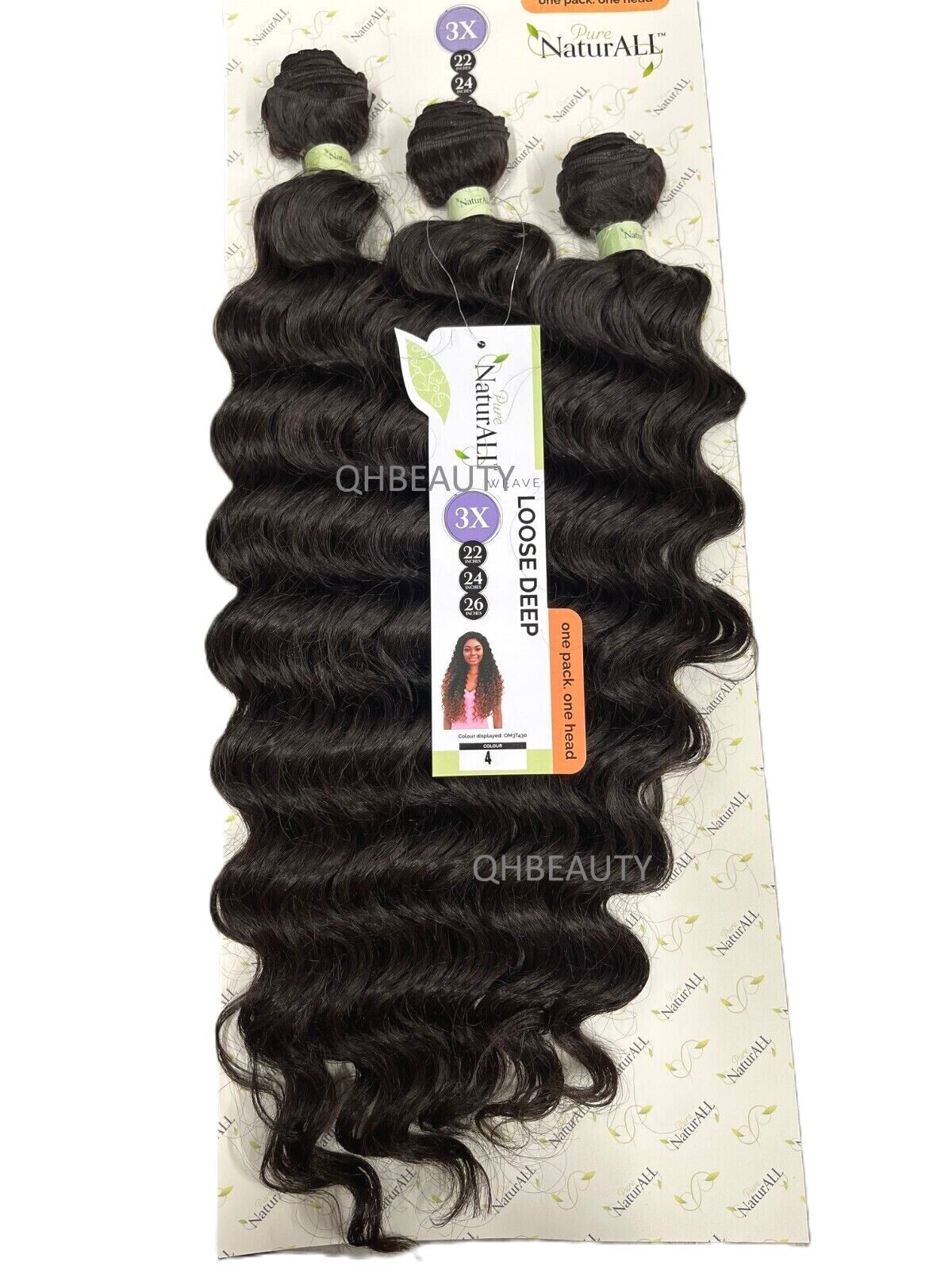 NaturALL SYNTHETIC CURLY HAIR EXTENSION 3 PCS WEAVE - LOOSE DEEP 22/24/26 INCHES