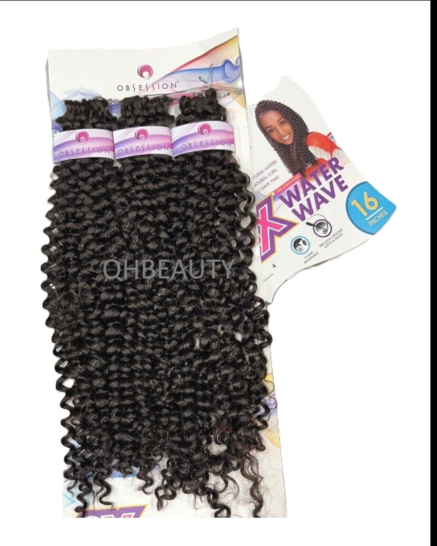 Obsession Synthetic Crochet Tight Curl Hair Extension Braid - WATER WAVE 16 inch