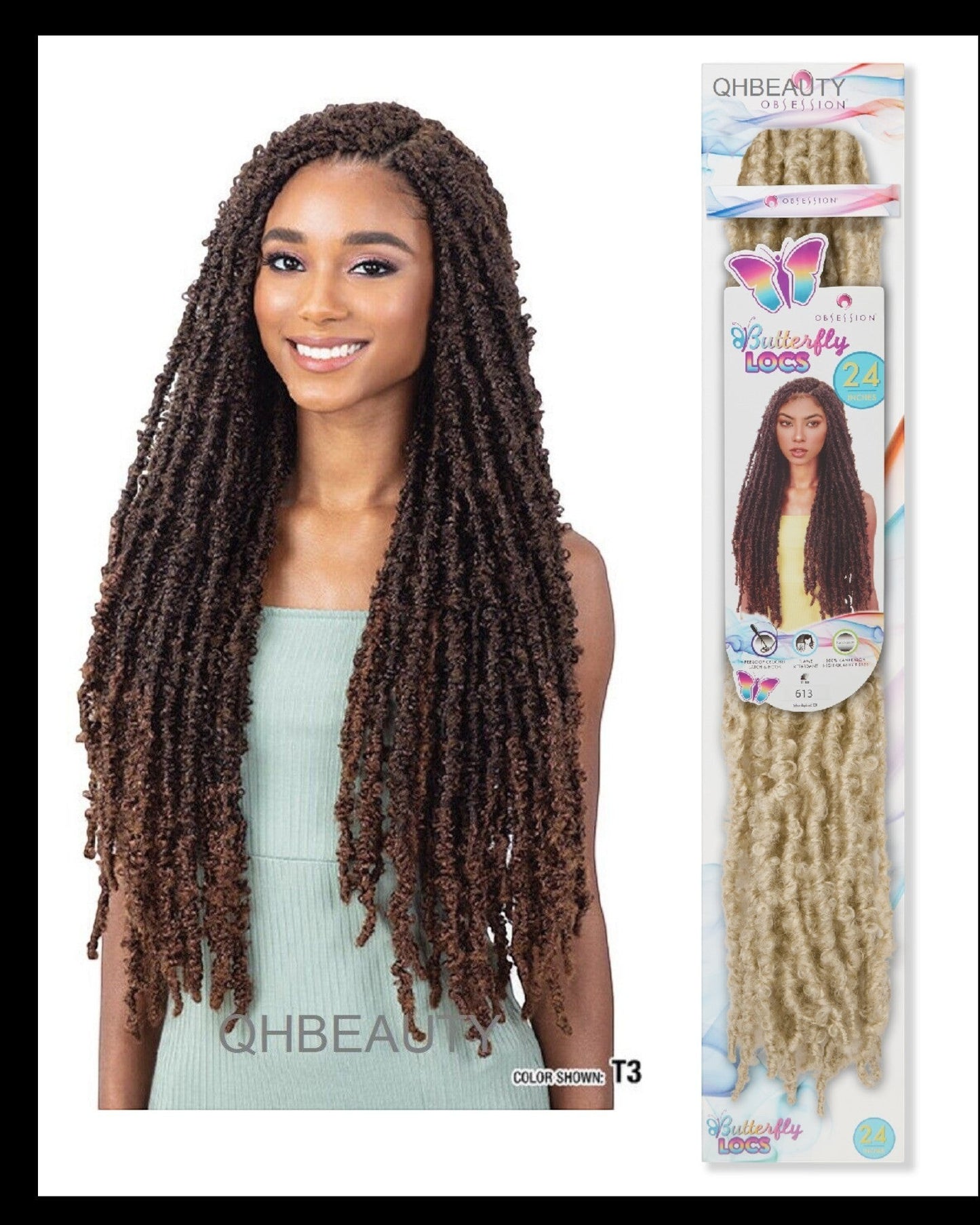 OBSESSION SYNTHETIC CROCHET HAIR EXTENSION PRE LOOP BRAID - BUTTERFLY LOC 24''