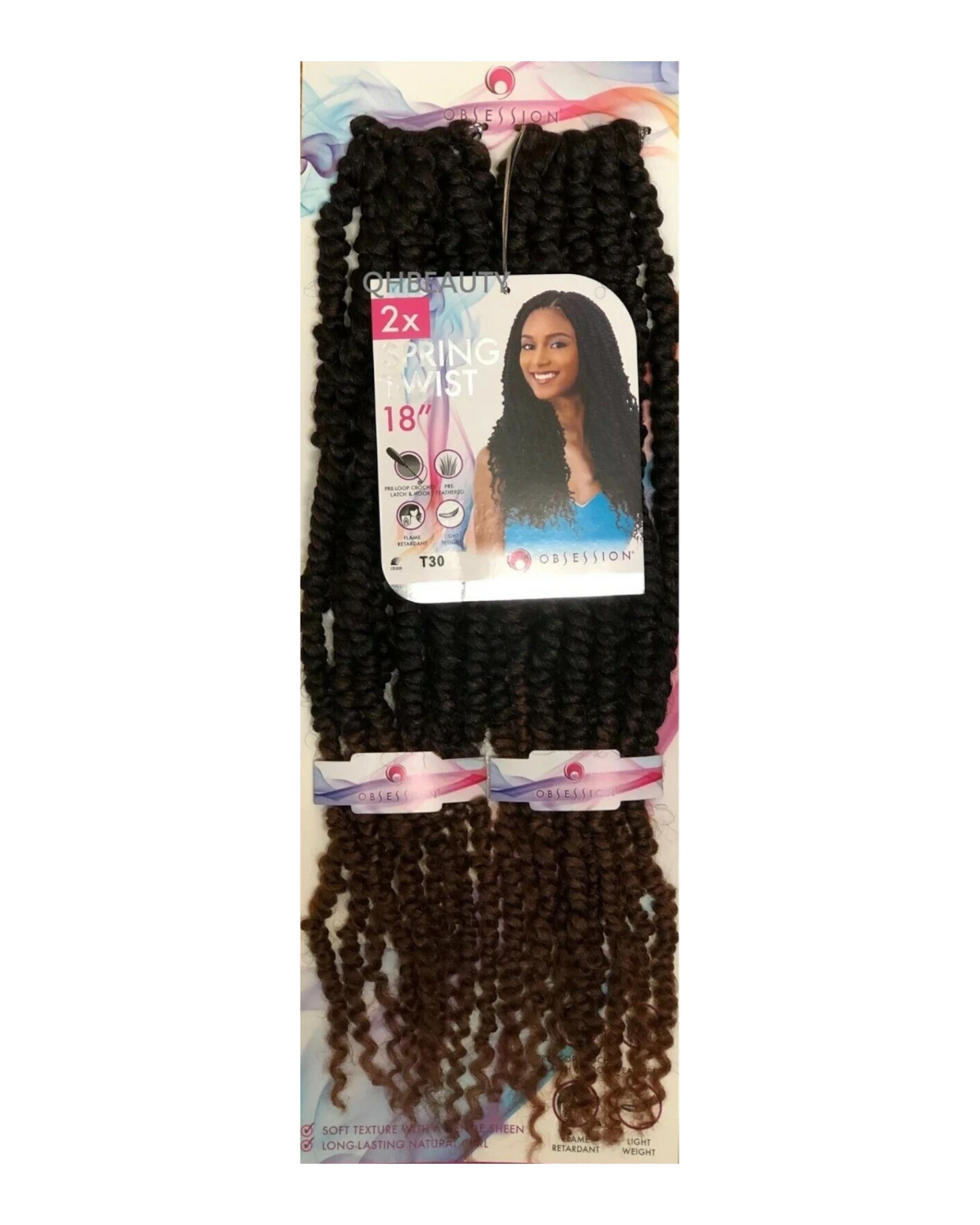 Obsession Bulk Crochet Long Curly Braid Hair Extension - 2 X SPRING TWIST 18''