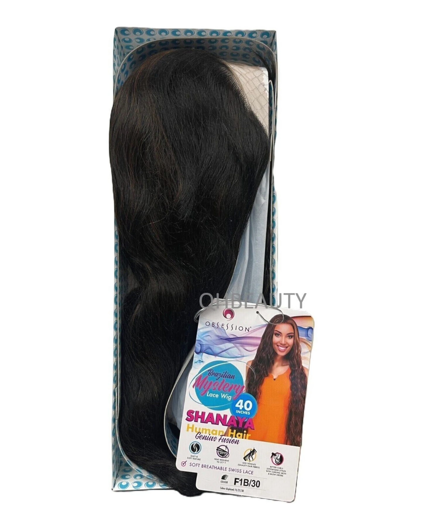 OBSESSION BRAZILIAN FUSION HUMAN HAIR NATURAL LONG CURLY LACE WIG - SHANAYA 40