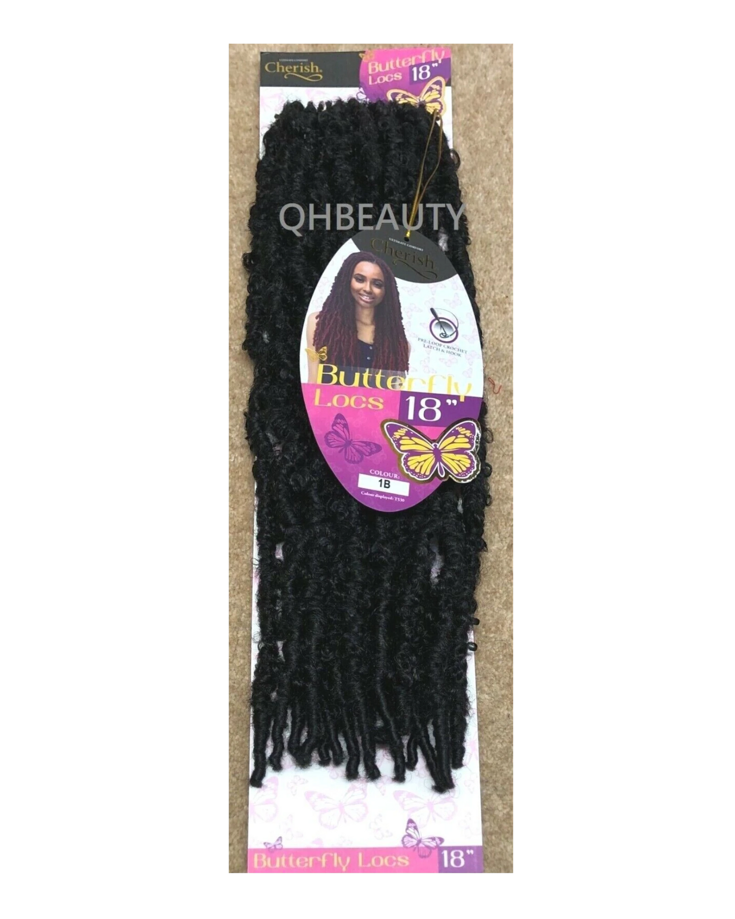CHERISH SYNTHETIC CROCHET LONG HAIR EXTENSION PRE LOOP BRAID - BUTTERFLY LOC 18"