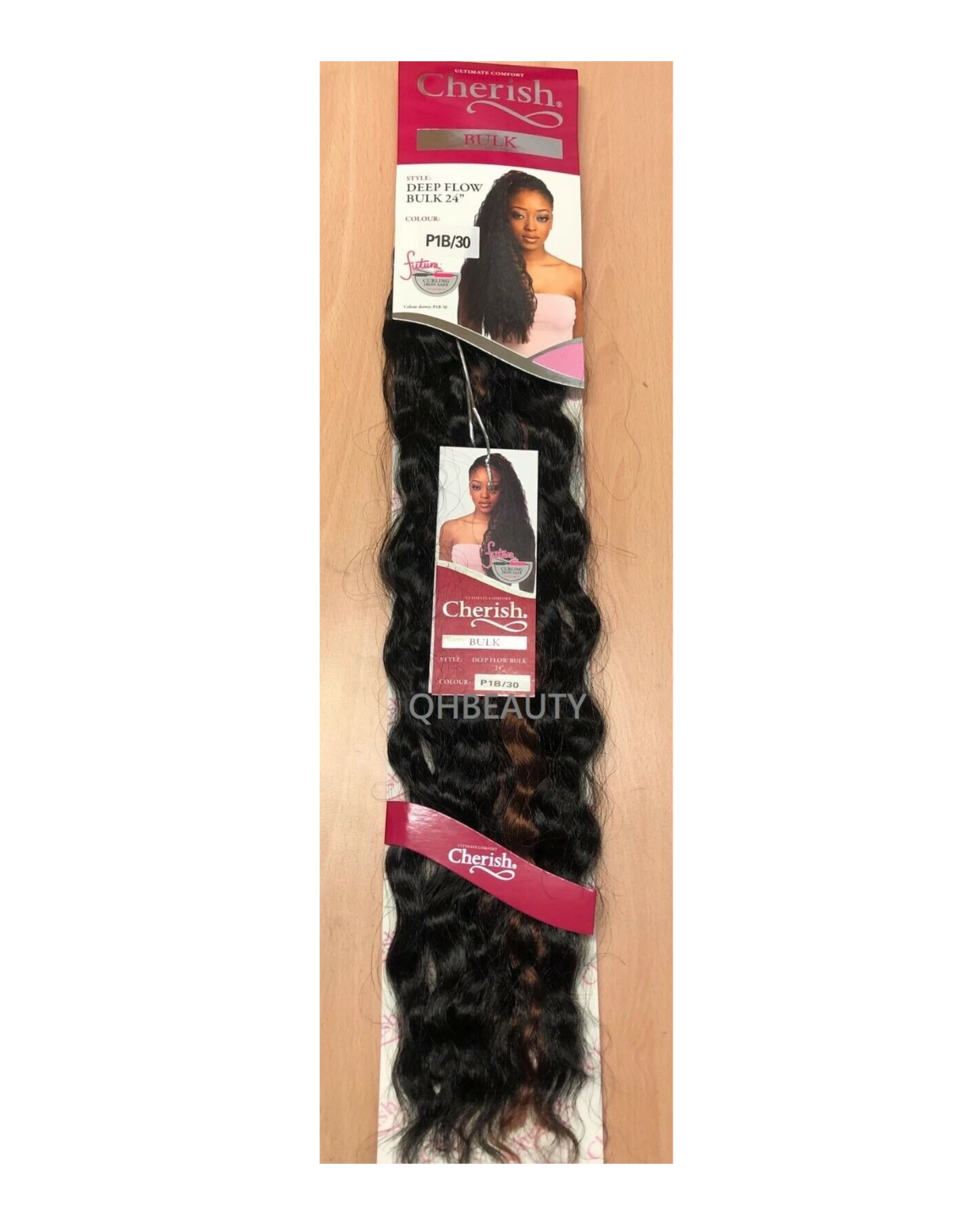 CHERISH SYNTHETIC BULK CROCHET BRAID CURLY HAIR EXTENSION - DEEP FLOW 24 inch