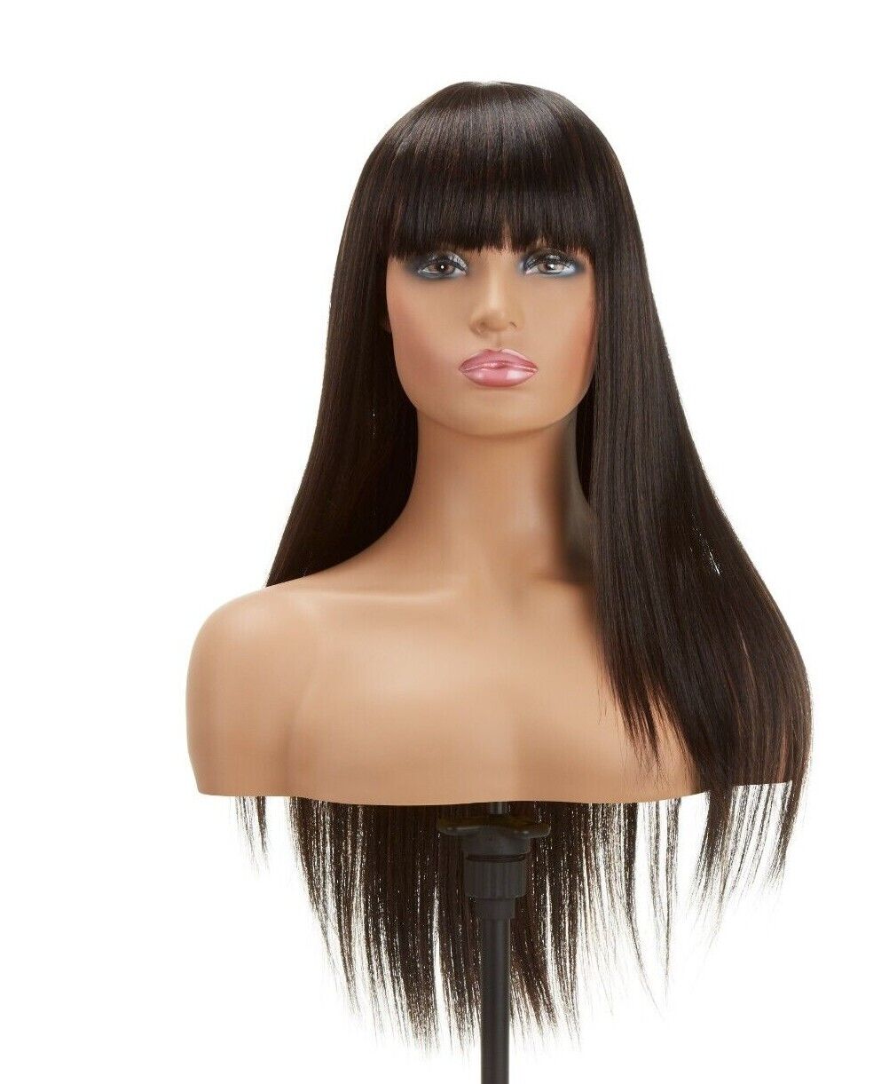Impression Synthetic Hand Made Long Straight Bangs Hair Wig  Alexandra