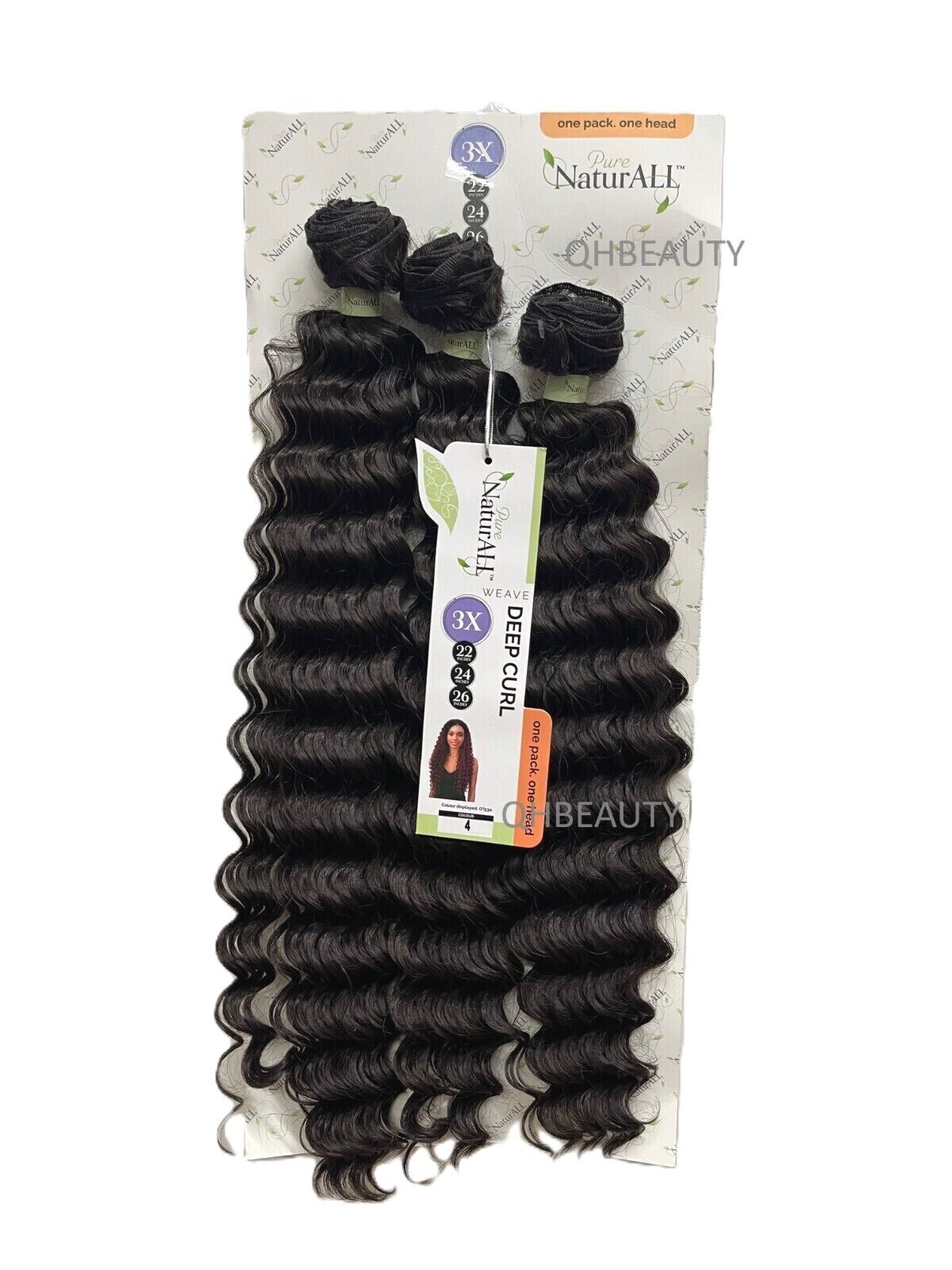 NaturALL SYNTHETIC CURLY HAIR EXTENSION 3 PCS WEAVE - DEEP CURL 22/24/26 INCHES