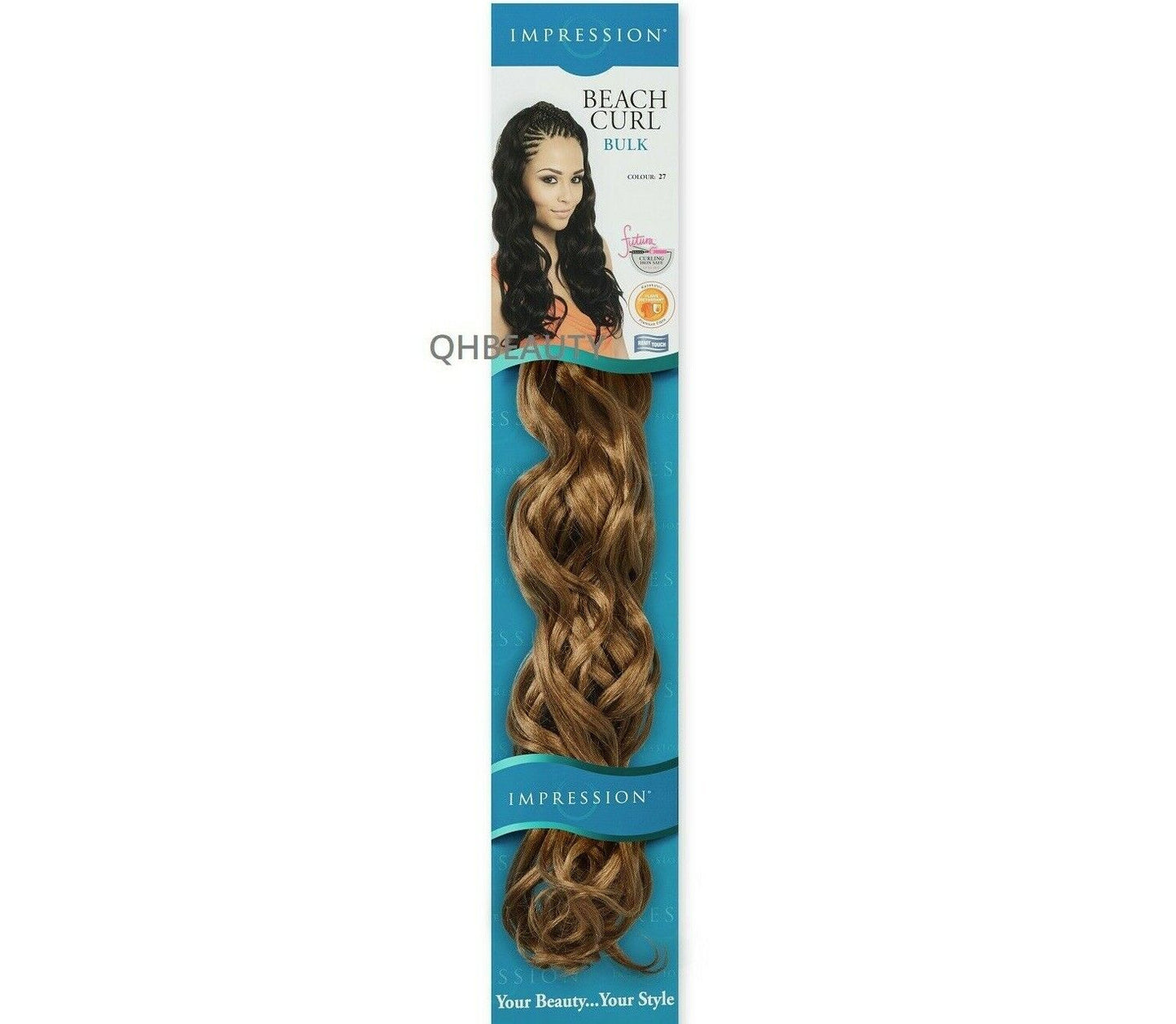 IMPRESSION SYNTHETIC HAIR EXTENSION CURLY CROCHET BRAID - BEACH CURL 22