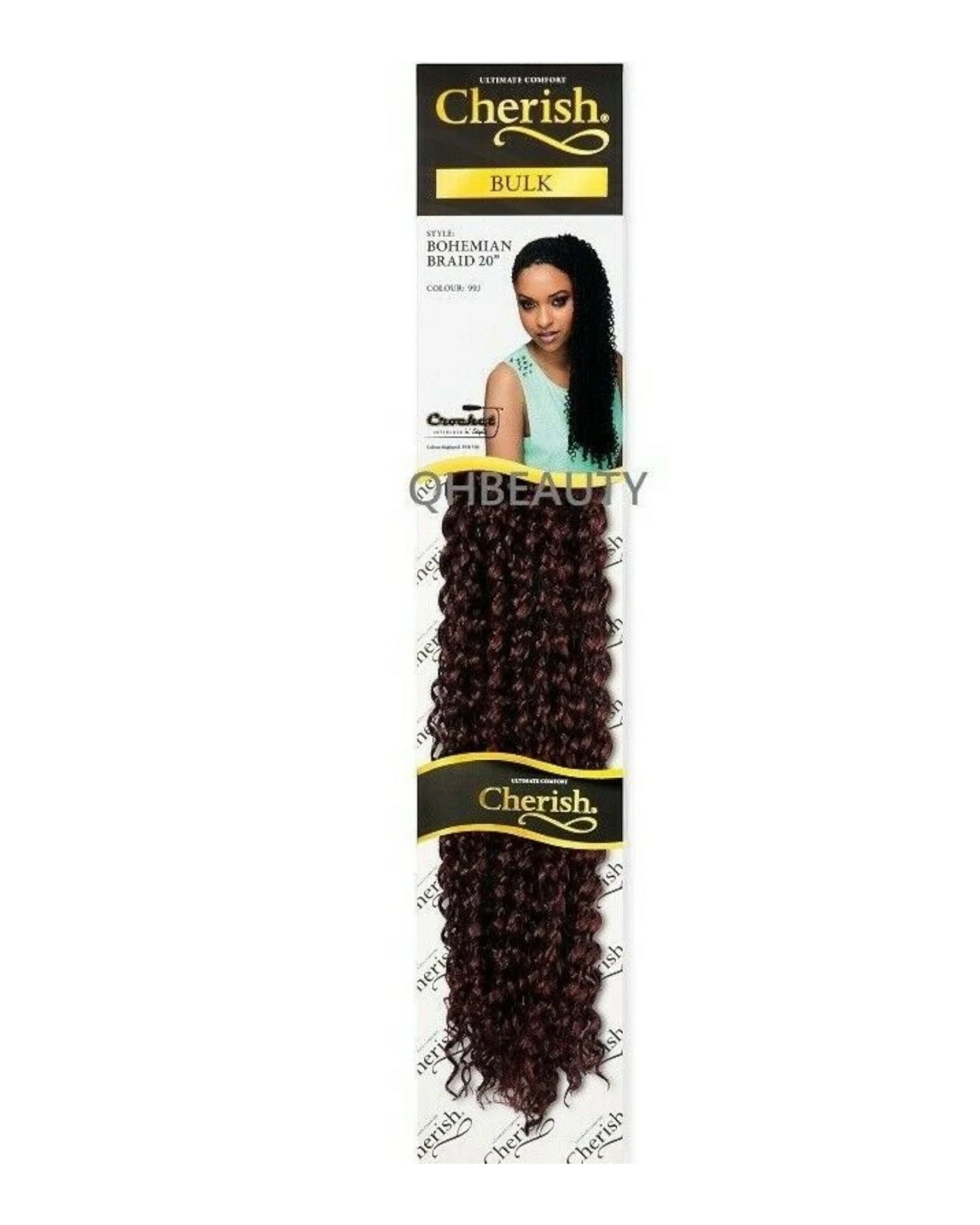 CHERISH SYNTHETIC CROCHET CURLY HAIR EXTENSION BRAID - BOHEMIAN BULK 20 INCH