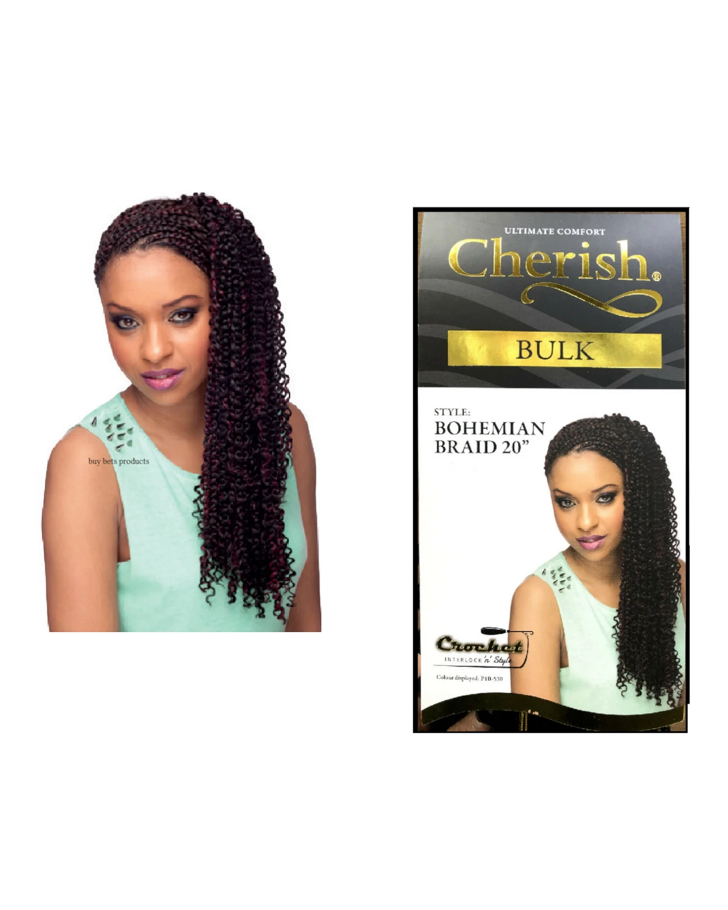 CHERISH SYNTHETIC CROCHET CURLY HAIR EXTENSION BRAID - BOHEMIAN BULK 20 INCH