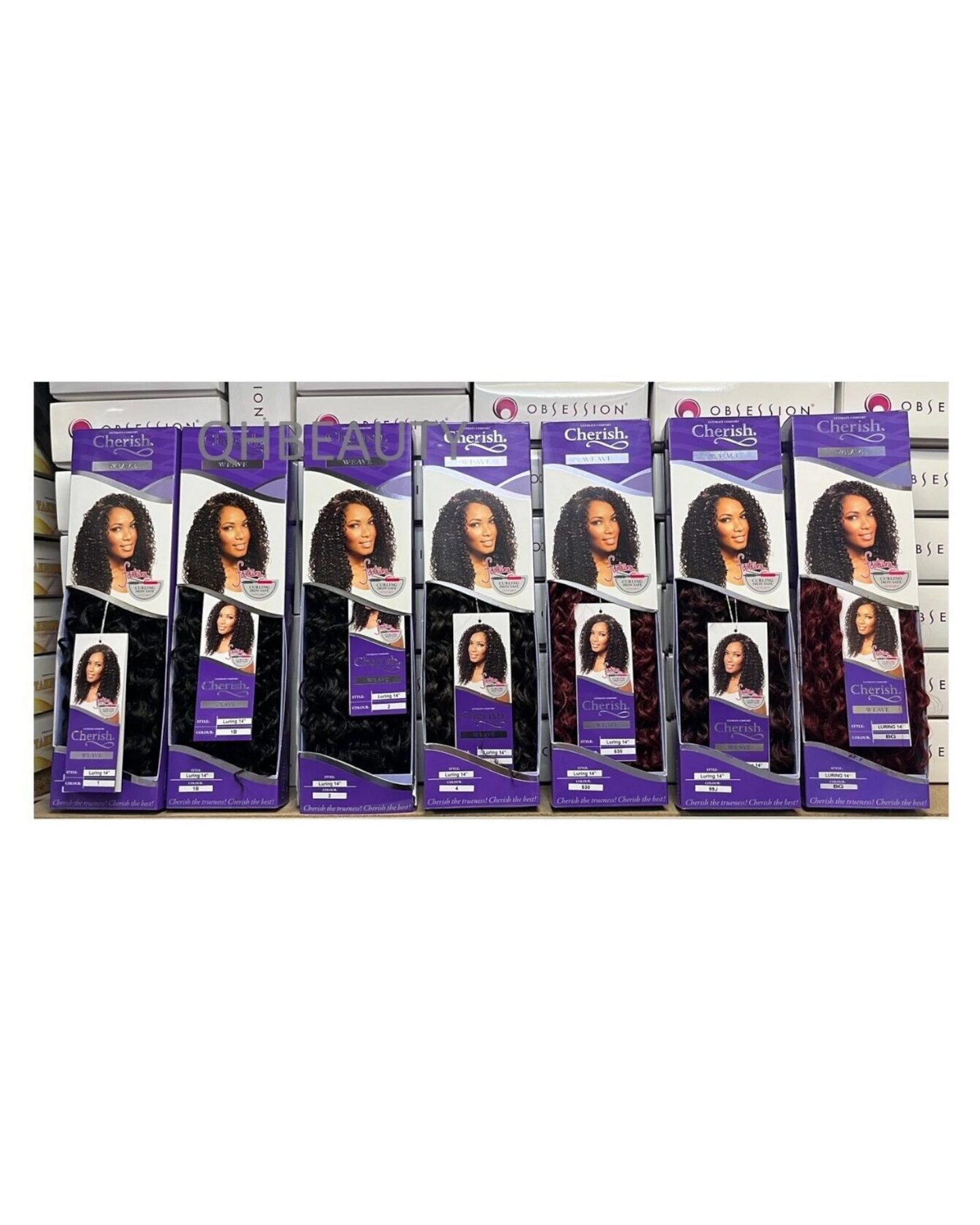 CHERISH SYNTHETIC FUTURA LONG CURLY HAIR EXTENSION WEAVE - LURING 14 INCHES