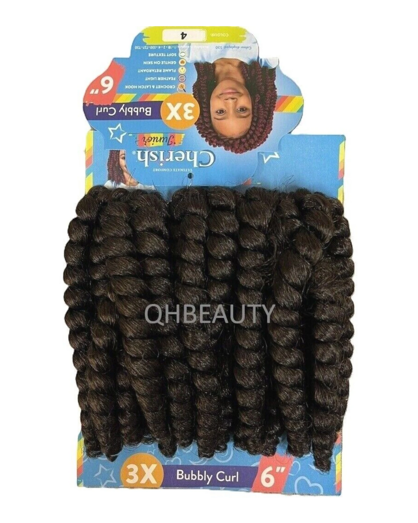 CHERISH SYNTHETIC JUNIOR KIDS CROCHET BRAID HAIR EXTENSION - BUBBLY CURL 6 INCH