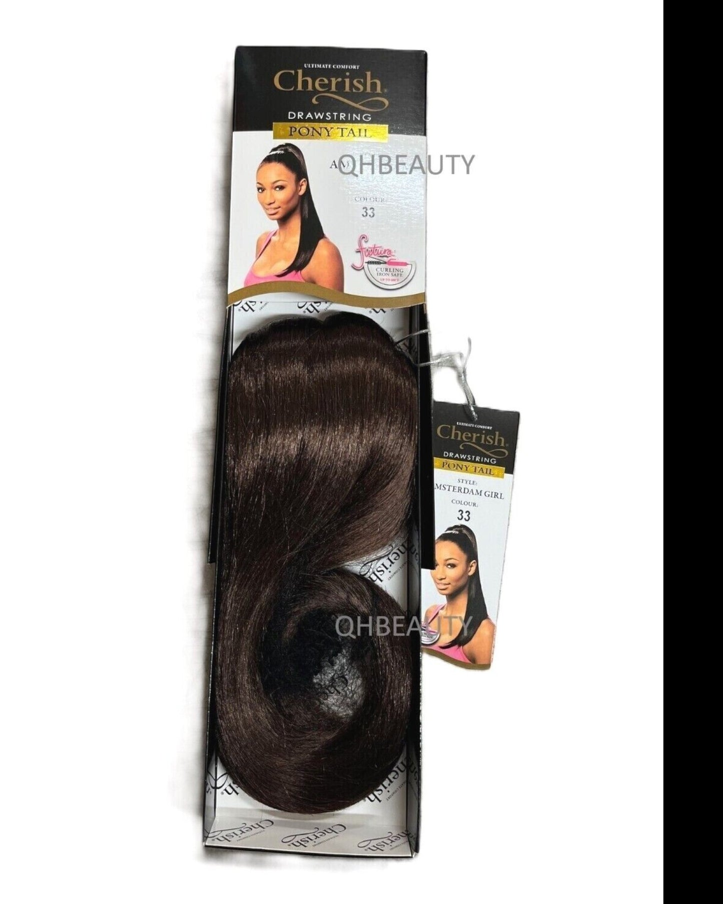Cherish Synthetic Straight Drawstring Long Natural Ponytail - Amsterdam Girl