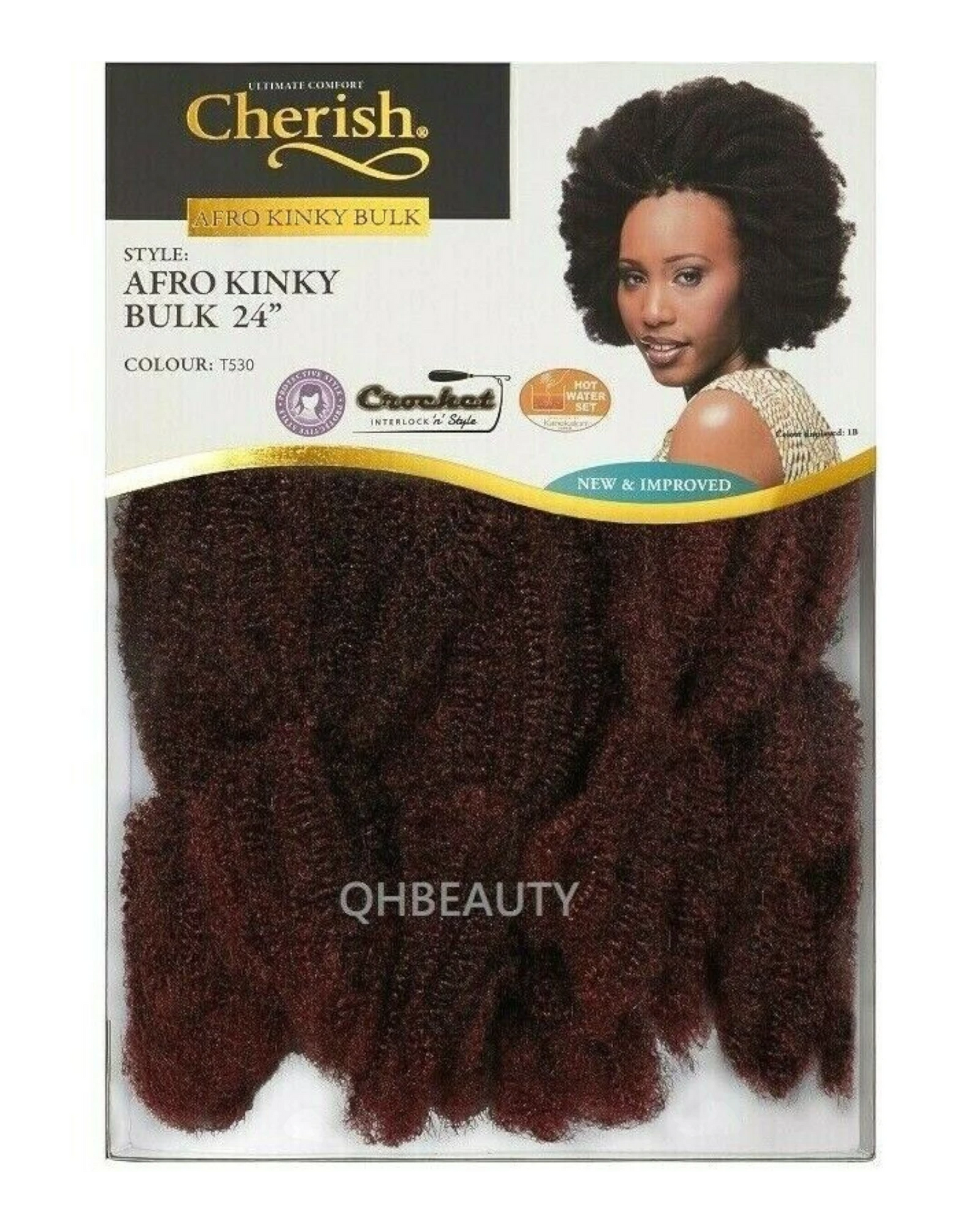 CHERISH SYNTHETIC BULK BRAIDING CROCHET NEW HAIR EXTENSIONS - AFRO KINKY 24 INCH