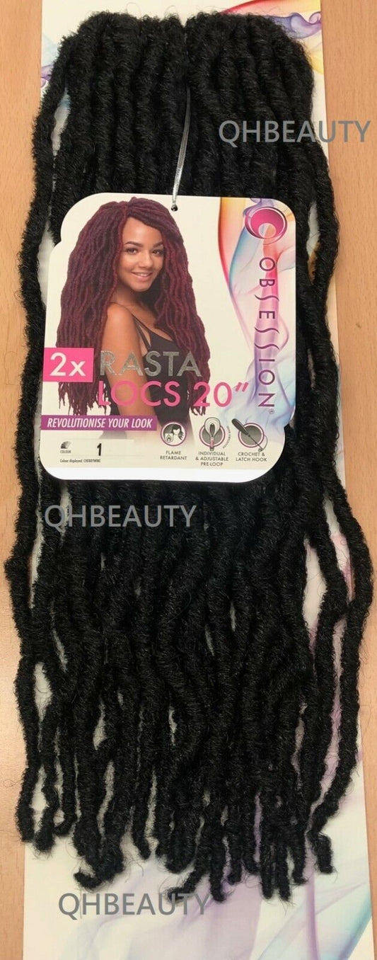 Obsession Synthetic Crochet Pre Looped Braid Hair Extension - RASTA LOCS 20 INCH