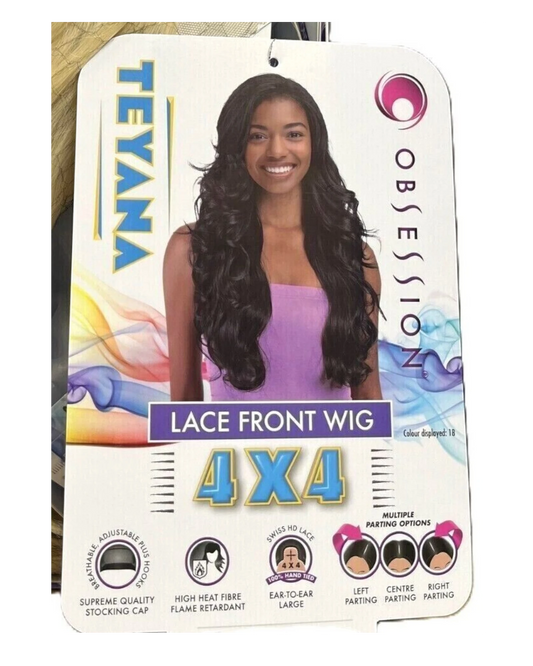 Obsession Synthetic Swiss HD 4x4 Lace Front Free Part Curly Hair Wig - TEYANA