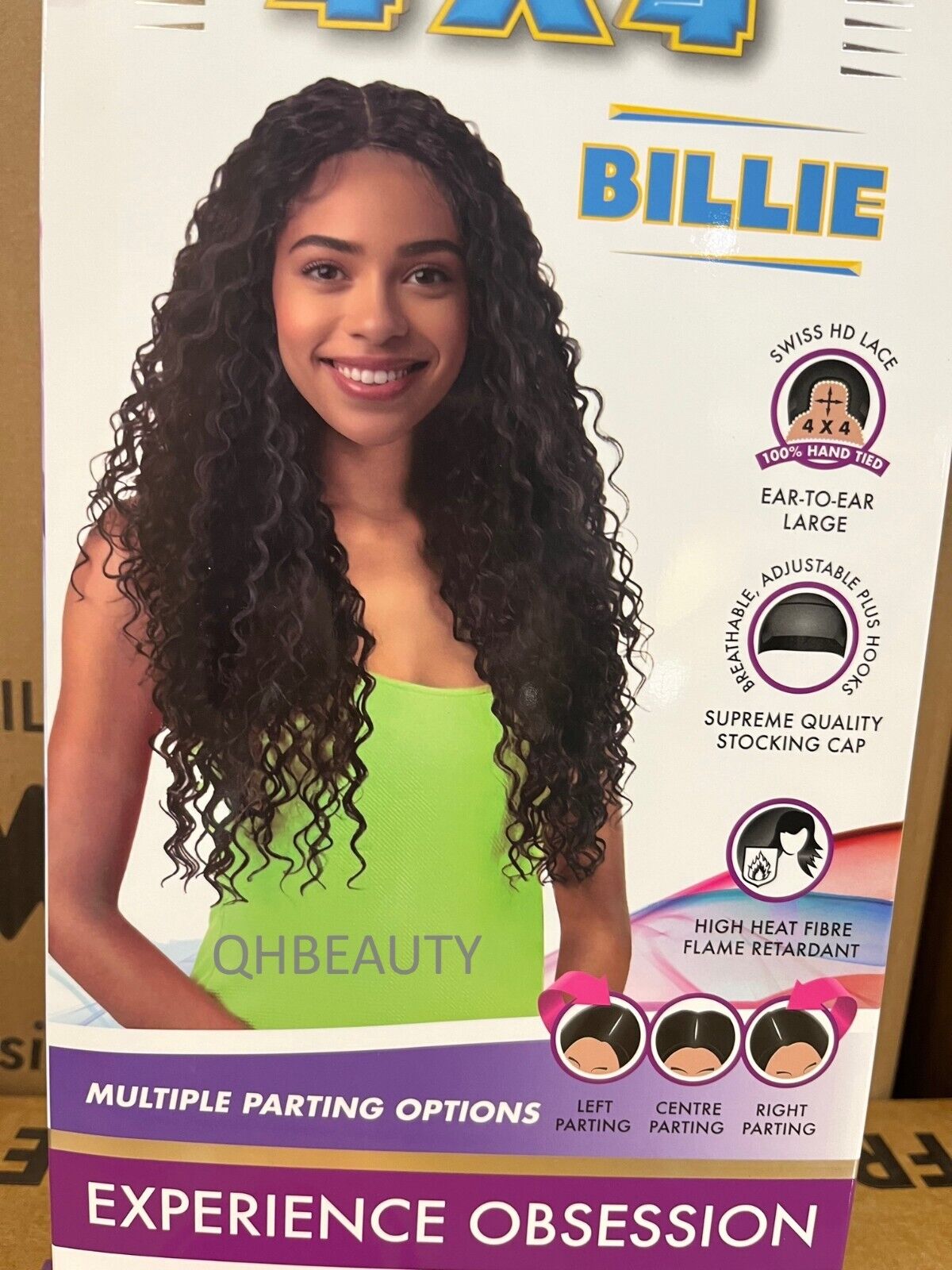 Obsession Synthetic Swiss HD 4x4 Lace Front Free Part Curly Hair Wig - BILLIE