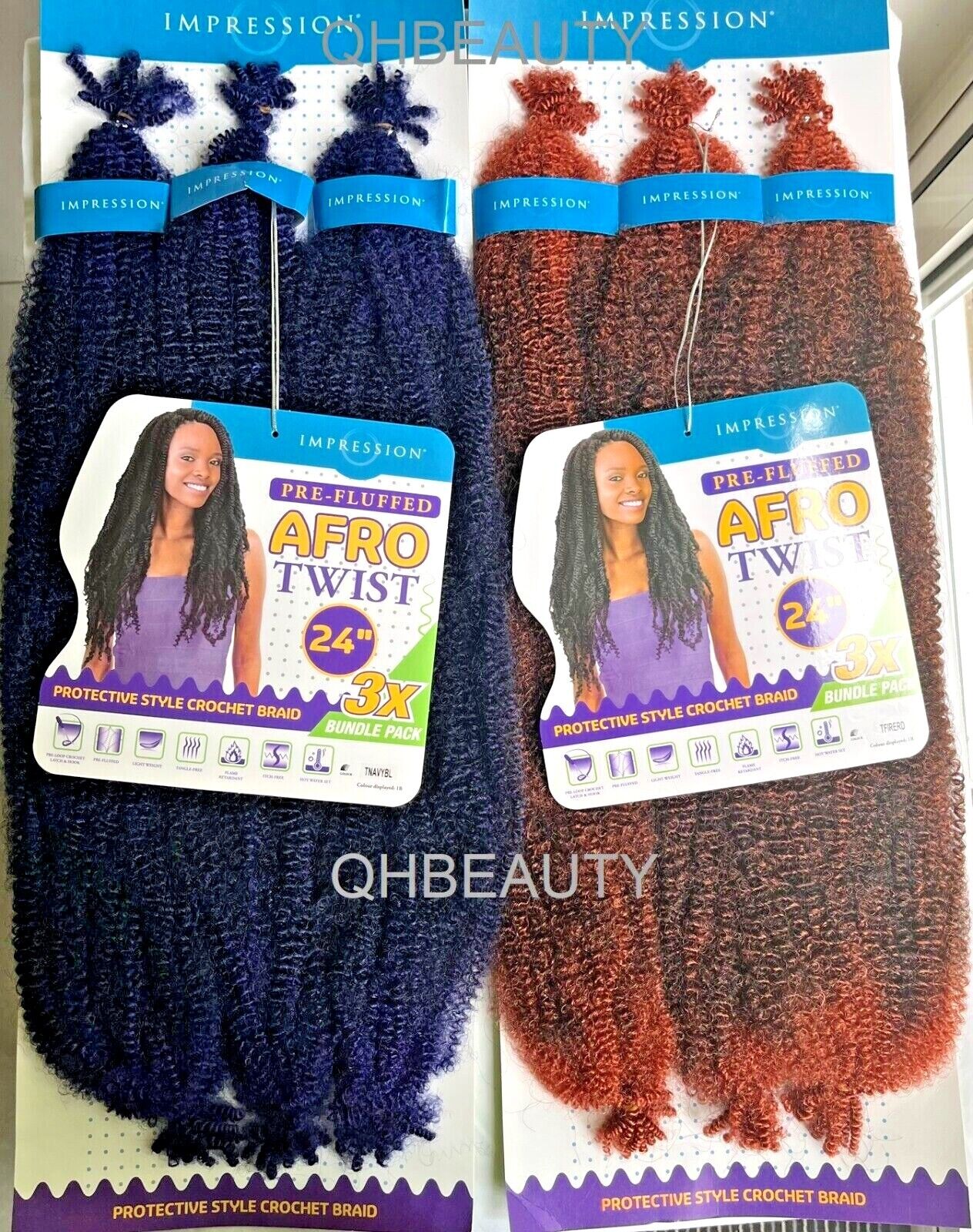 IMPRESSION SYNTHETIC CUBAN BRAIDING HAIR EXTENSION PRE FLUFFED - AFRO TWIST 24''