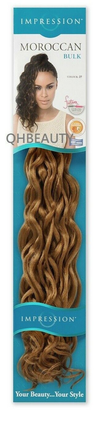 IMPRESSION SYNTHETIC CURLY CROCHET HAIR EXTENSION BRAIDS - MOROCCAN BULK 20 INCH