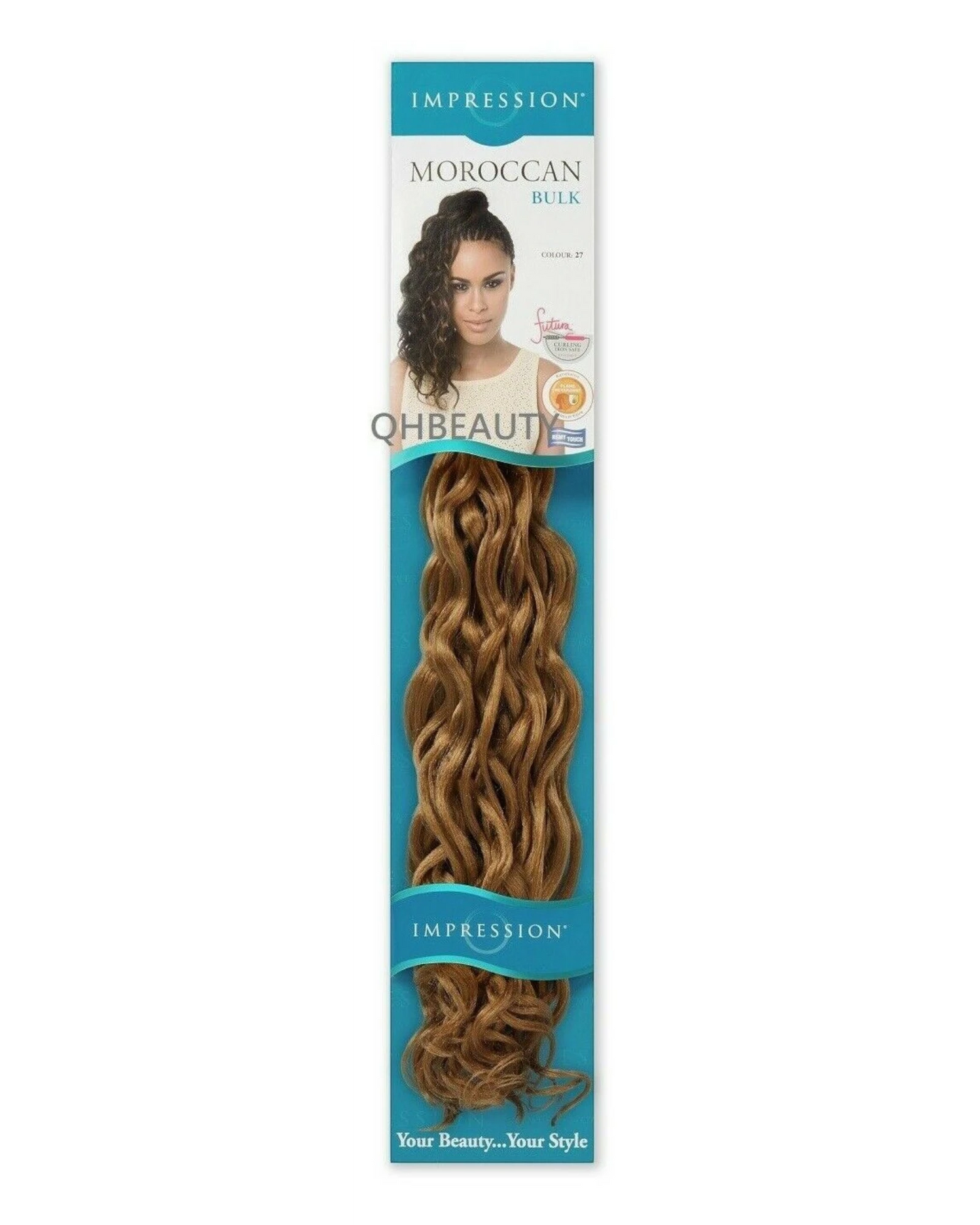 IMPRESSION SYNTHETIC CURLY CROCHET HAIR EXTENSION BRAIDS - MOROCCAN BULK 20 INCH