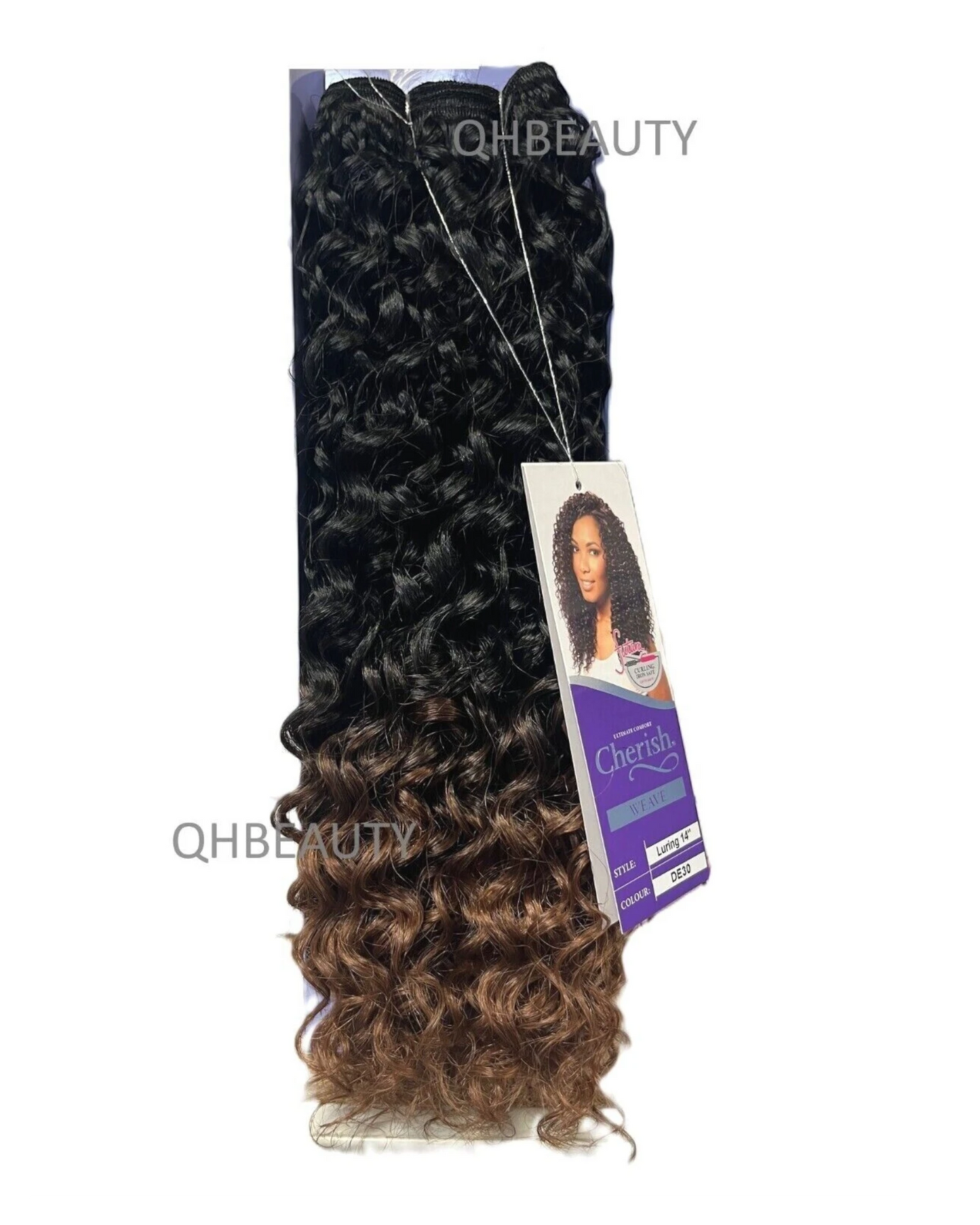 CHERISH SYNTHETIC FUTURA LONG CURLY HAIR EXTENSION WEAVE - LURING 14 INCHES