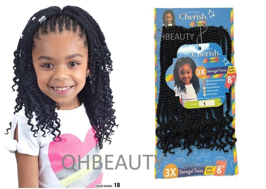 CHERISH SYNTHETIC JUNIOR KIDS BRAID HAIR EXTENSION - SENEGAL TWIST WITH CURLS 8
