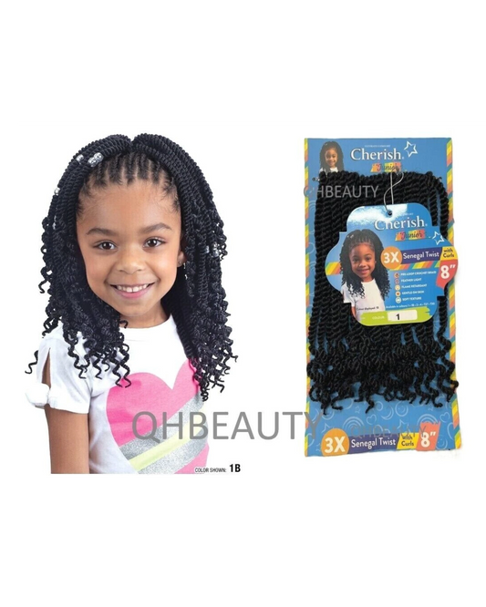 CHERISH SYNTHETIC JUNIOR KIDS BRAID HAIR EXTENSION - SENEGAL TWIST WITH CURLS 8