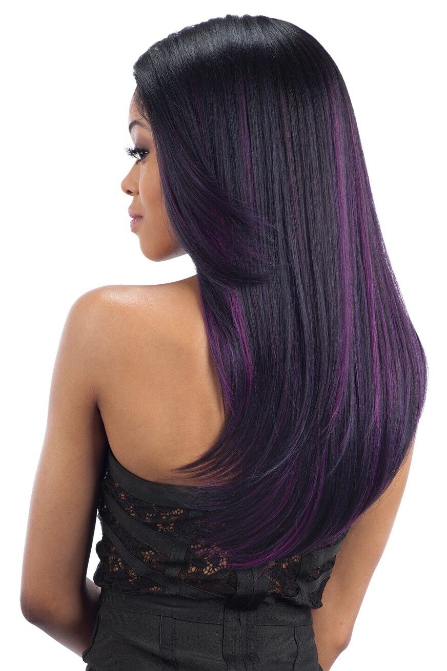 FREETRESS SYNTHETIC EQUAL 6 INCH LACE PART LONG STRAIGHT HAIR WIG MAC