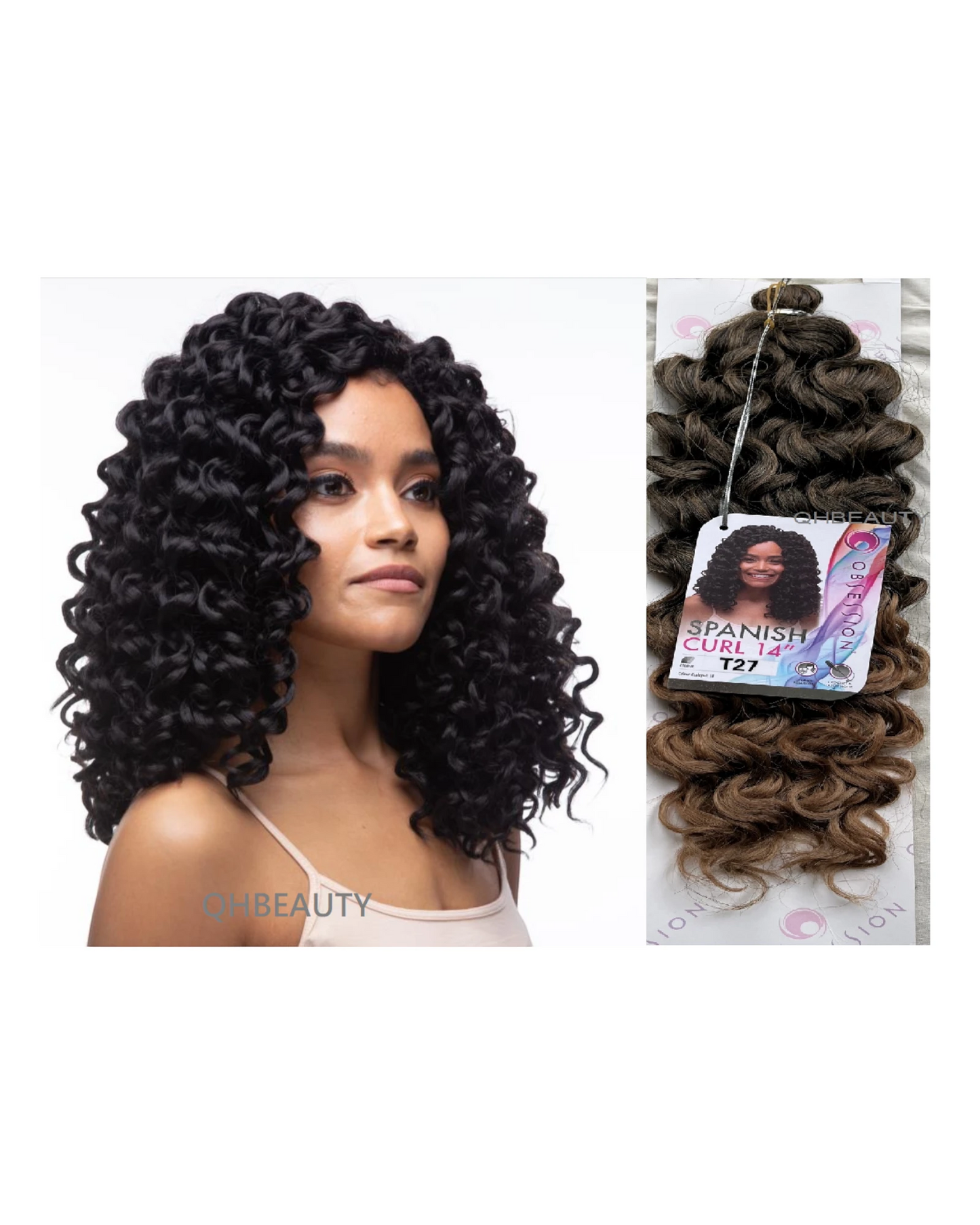 Obsession Synthetic Crochet Braid Curly Hair Extension - Spanish Curl 14 INCH