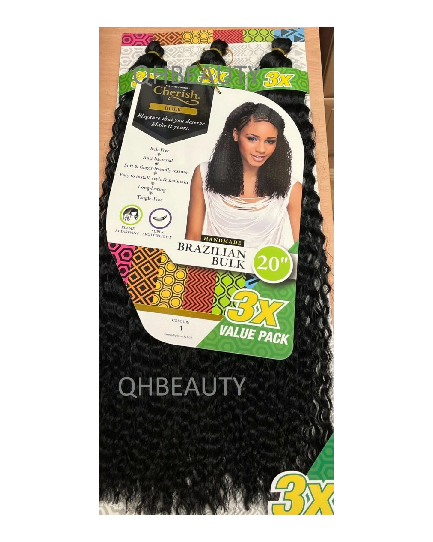 Cherish Synthetic Crochet Braid Hair Extension Handmade  3 x Brazilian Bulk 20"