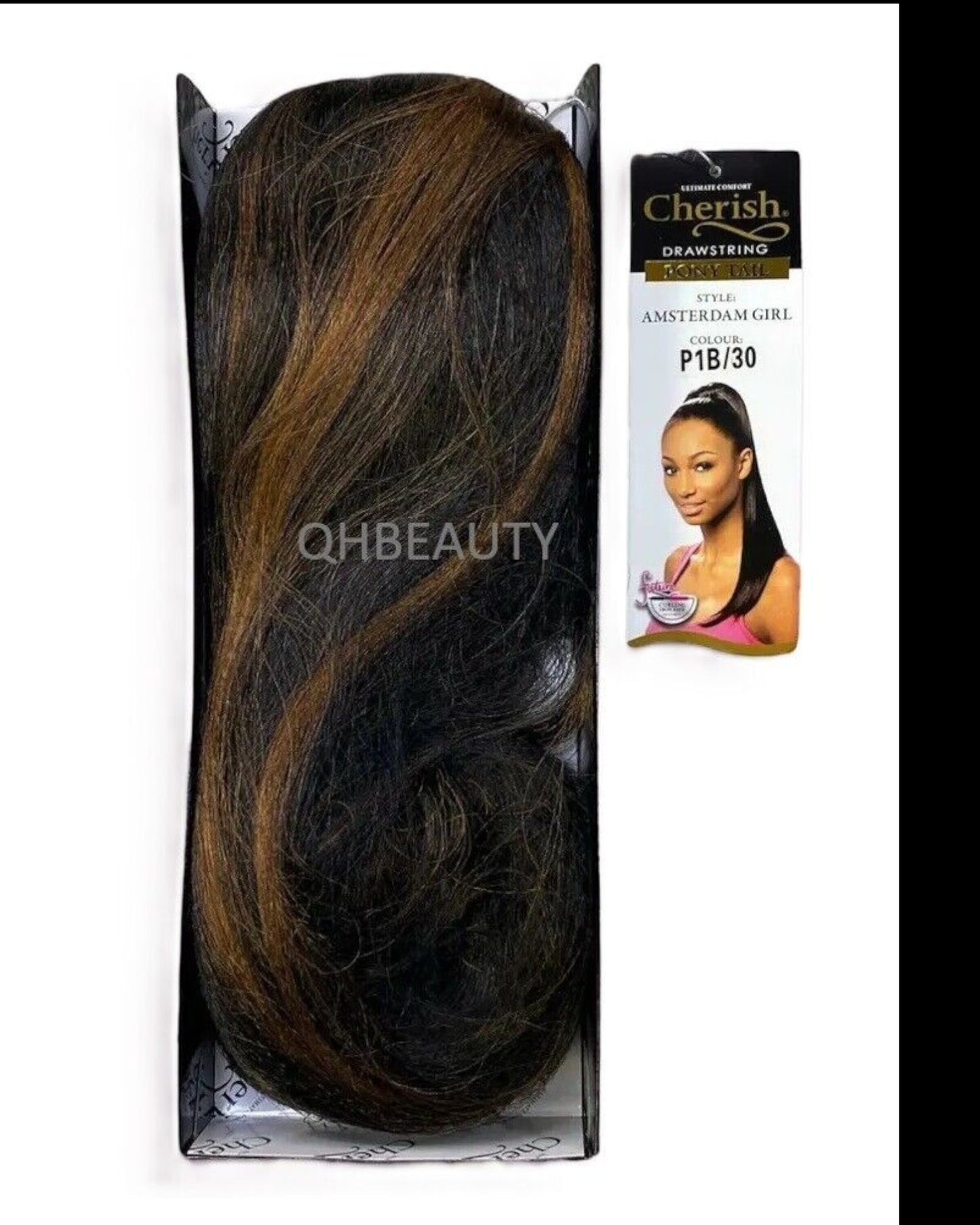Cherish Synthetic Straight Drawstring Long Natural Ponytail - Amsterdam Girl