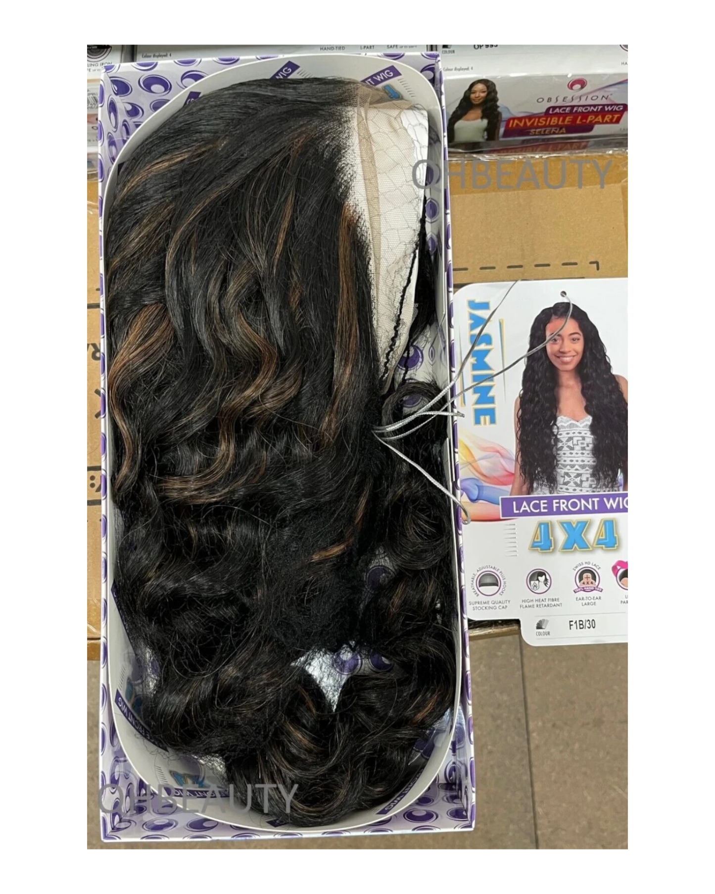 Obsession Synthetic Swiss HD 4x4 Lace Front Free Part Curly Hair Wig - JASMINE