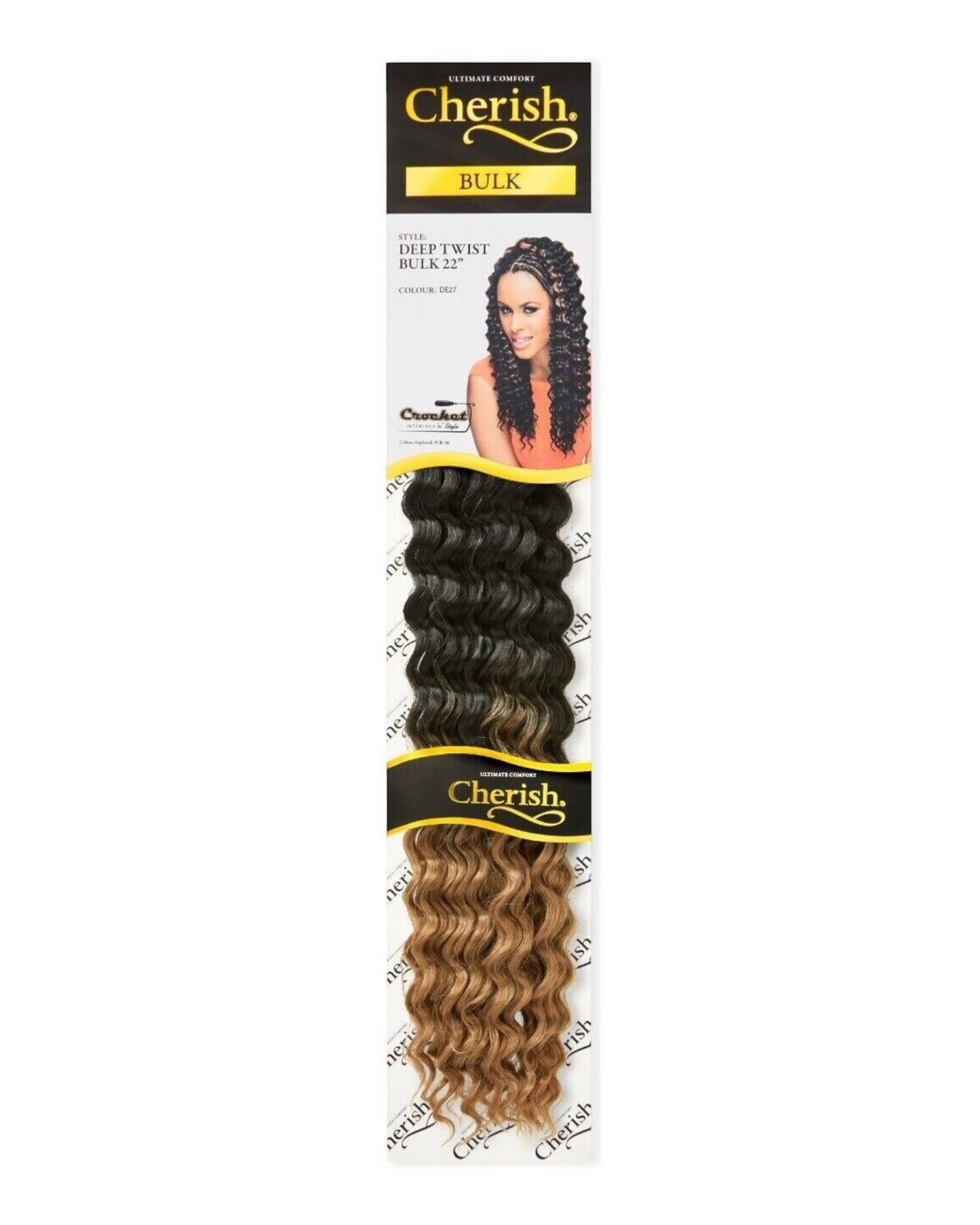 CHERISH SYNTHETIC BULK CROCHET CURLY HAIR EXTENSION BRAIDS - DEEP TWIST 22 INCH
