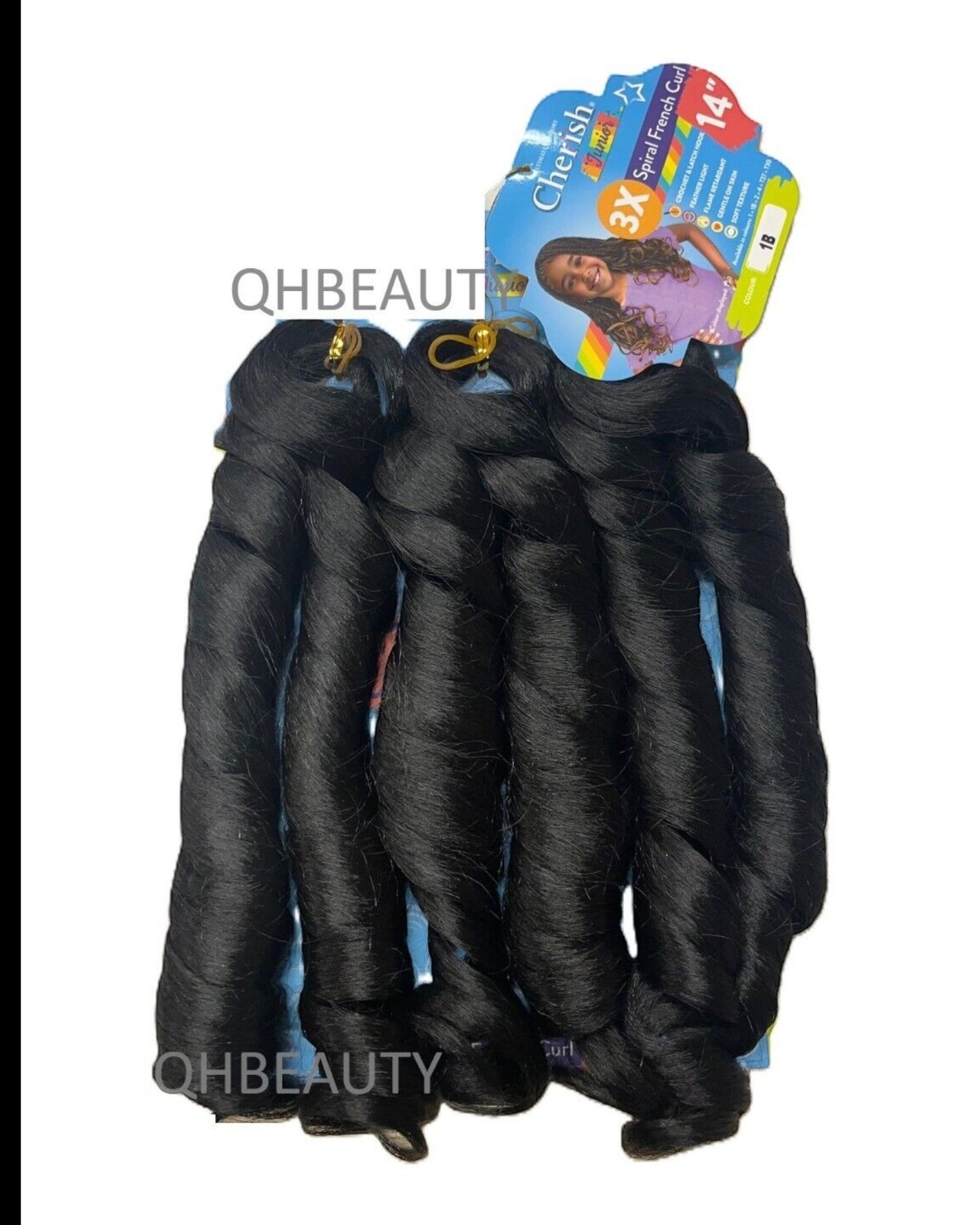 CHERISH SYNTHETIC JUNIOR KIDS CROCHET BRAID HAIR EXTENSION - SPIRAL FRENCH CURL 14 ''