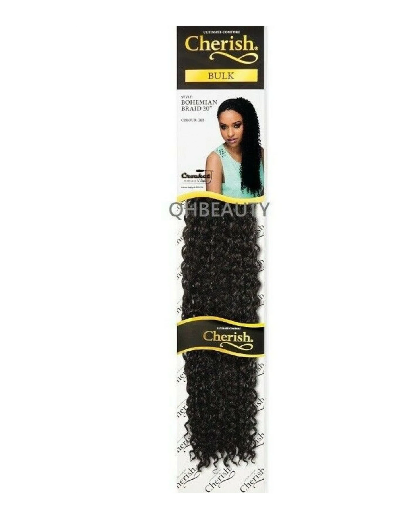 CHERISH SYNTHETIC CROCHET CURLY HAIR EXTENSION BRAID - BOHEMIAN BULK 20 INCH