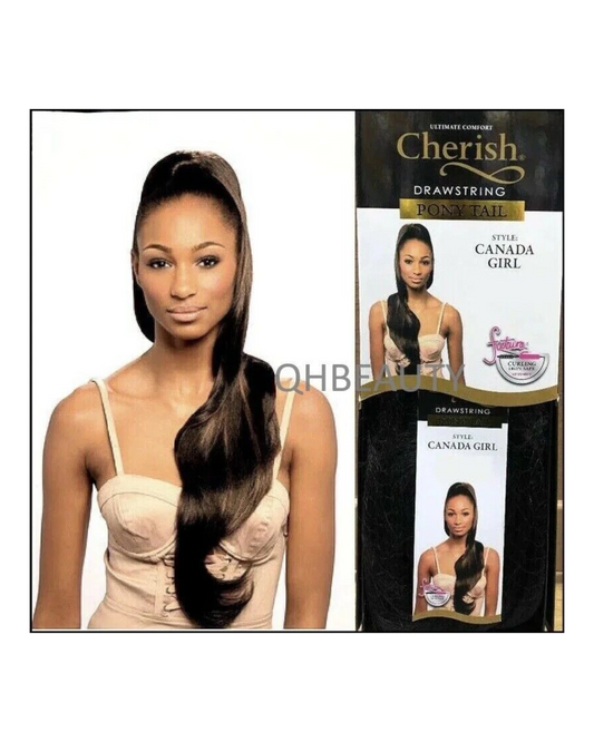 Cherish Synthetic Drawstring Long Curly Wavy Hair Ponytail - Canada Girl