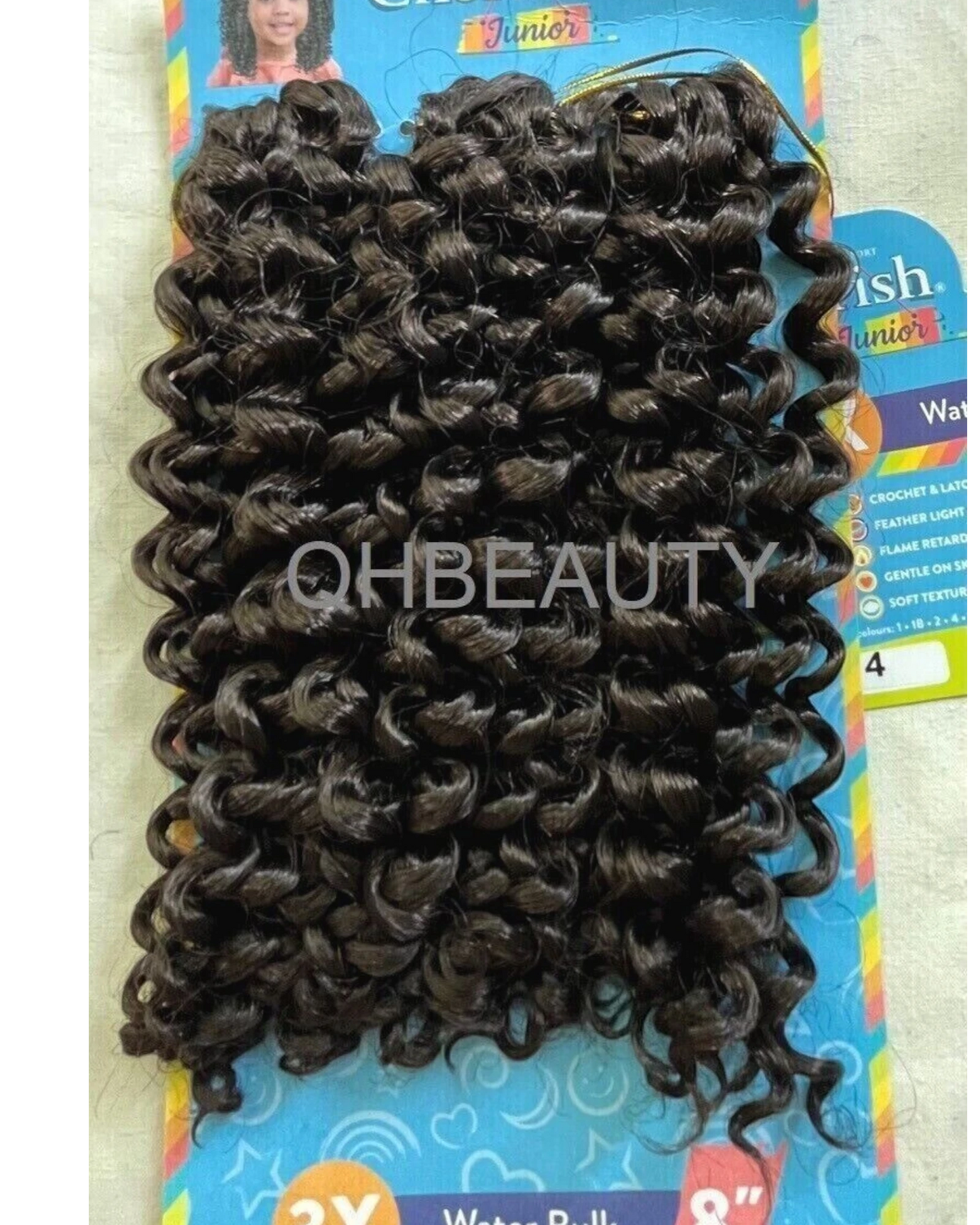 CHERISH SYNTHETIC JUNIOR KIDS CROCHET BRAID HAIR EXTENSION - 3 X WATER BULK 8''