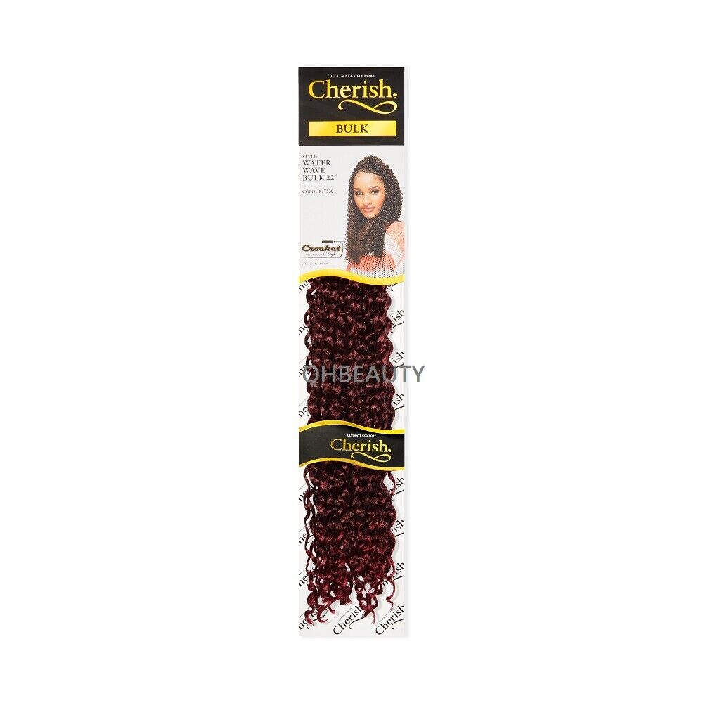CHERISH SYNTHETIC BULK CROCHET BRAID TIGHT CURL HAIR EXTENSION - WATER WAVE 22"