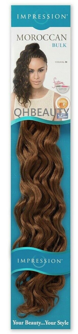 IMPRESSION SYNTHETIC CURLY CROCHET HAIR EXTENSION BRAIDS - MOROCCAN BULK 20 INCH