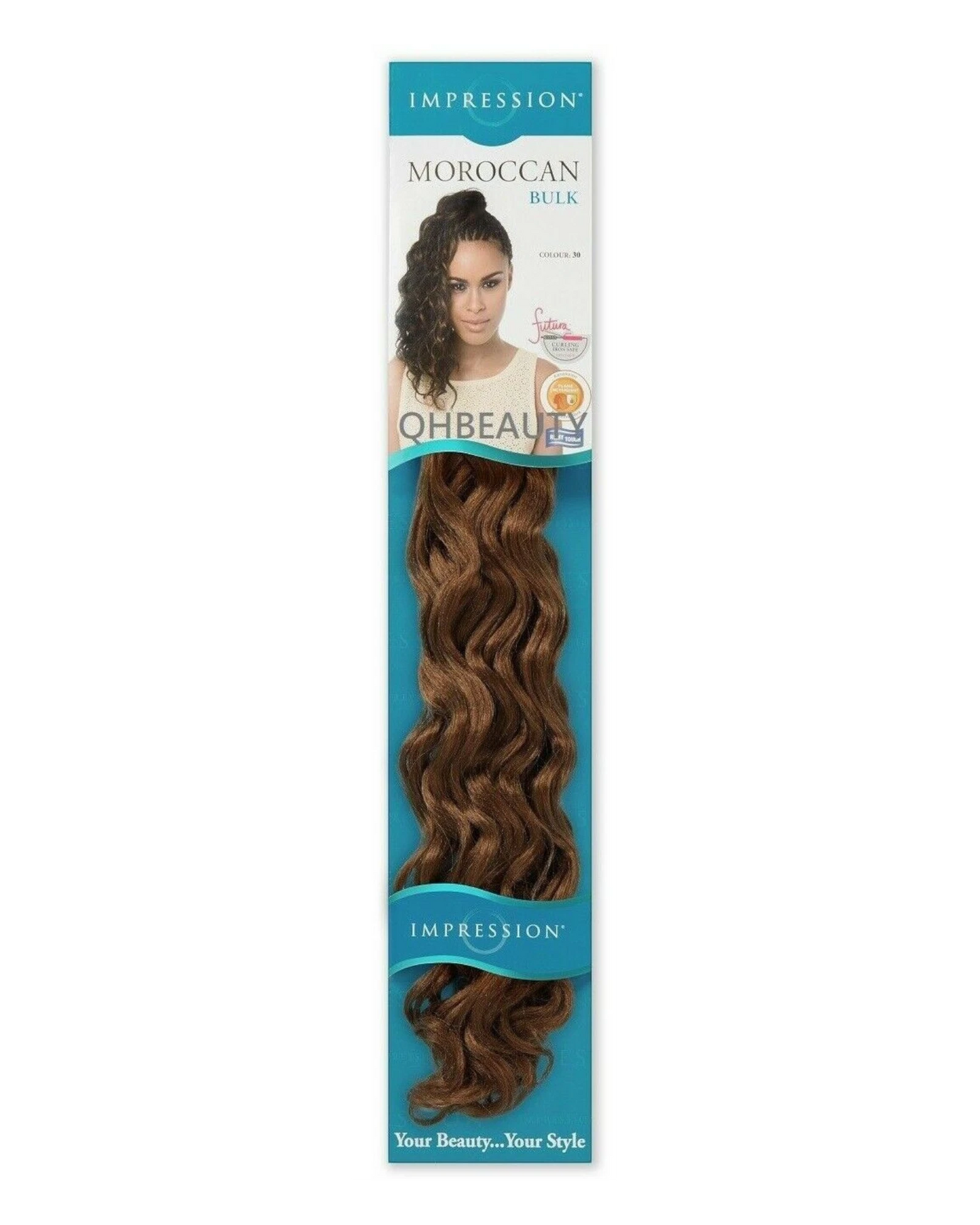 IMPRESSION SYNTHETIC CURLY CROCHET HAIR EXTENSION BRAIDS - MOROCCAN BULK 20 INCH