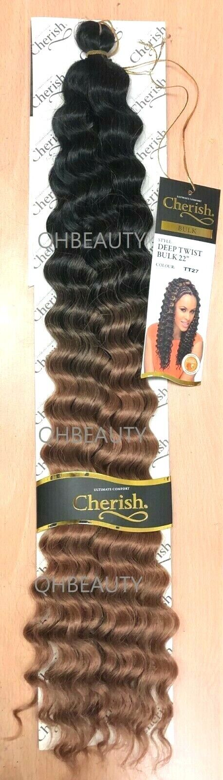 CHERISH SYNTHETIC BULK CROCHET CURLY HAIR EXTENSION BRAIDS - DEEP TWIST 22 INCH