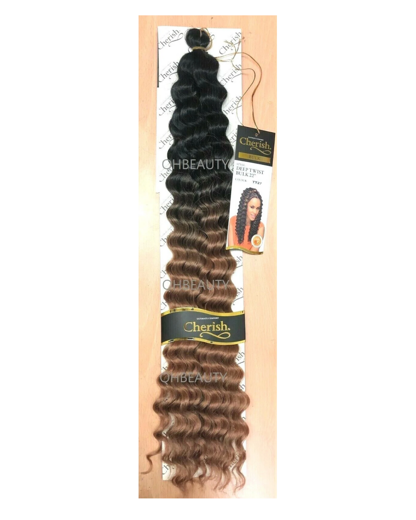 CHERISH SYNTHETIC BULK CROCHET CURLY HAIR EXTENSION BRAIDS - DEEP TWIST 22 INCH