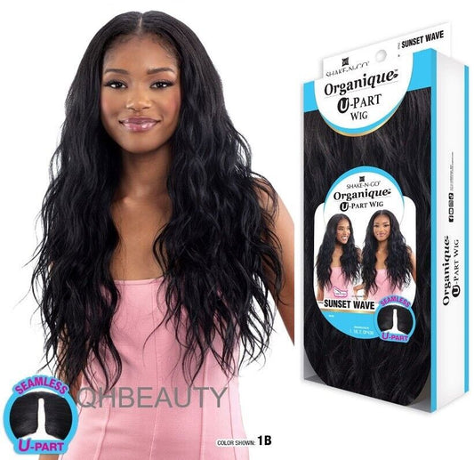 Shake N Go Organique U-Part 100% Hand Tied Curly Wavy Hair Wig - SUNSET WAVE
