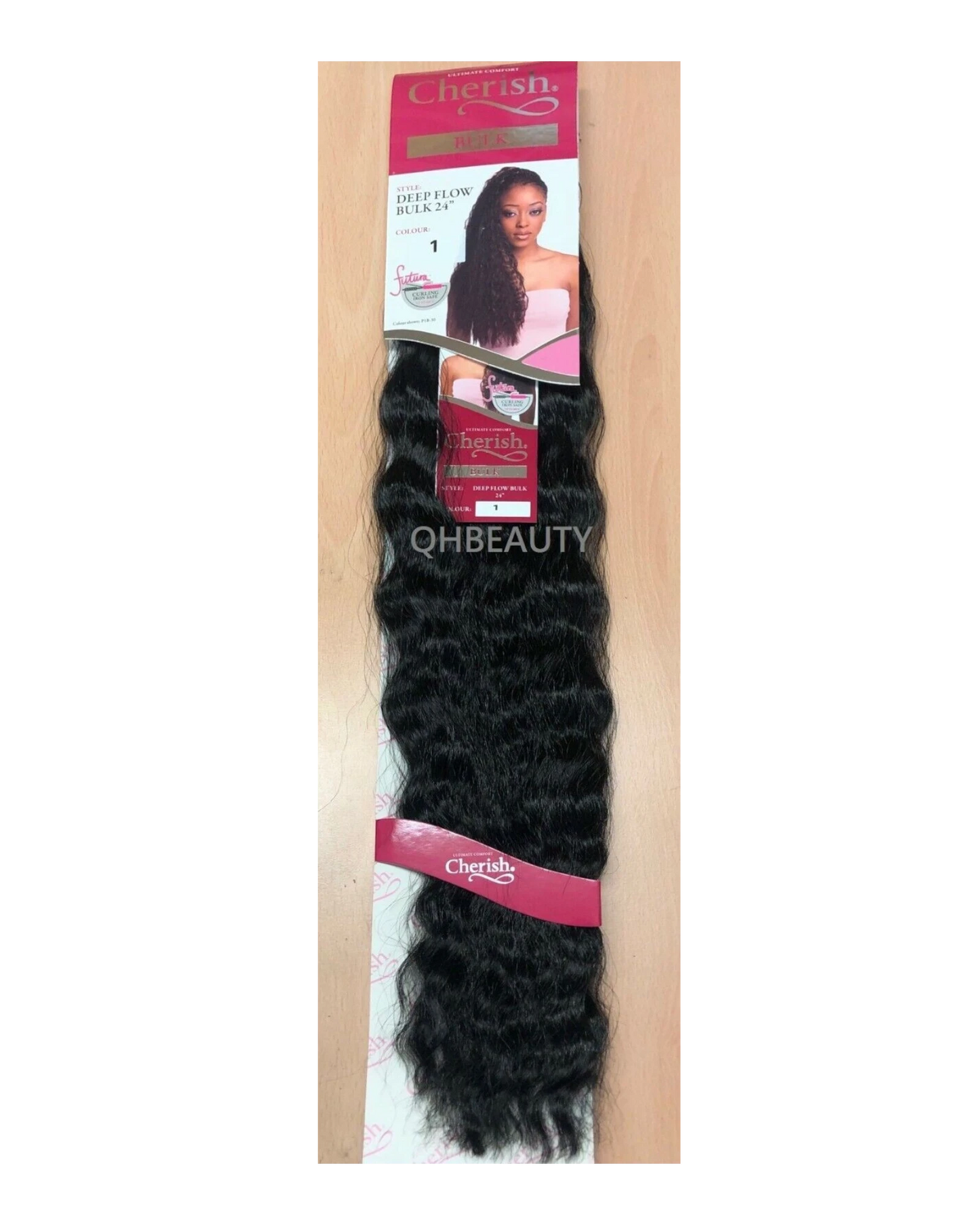CHERISH SYNTHETIC BULK CROCHET BRAID CURLY HAIR EXTENSION - DEEP FLOW 24 inch