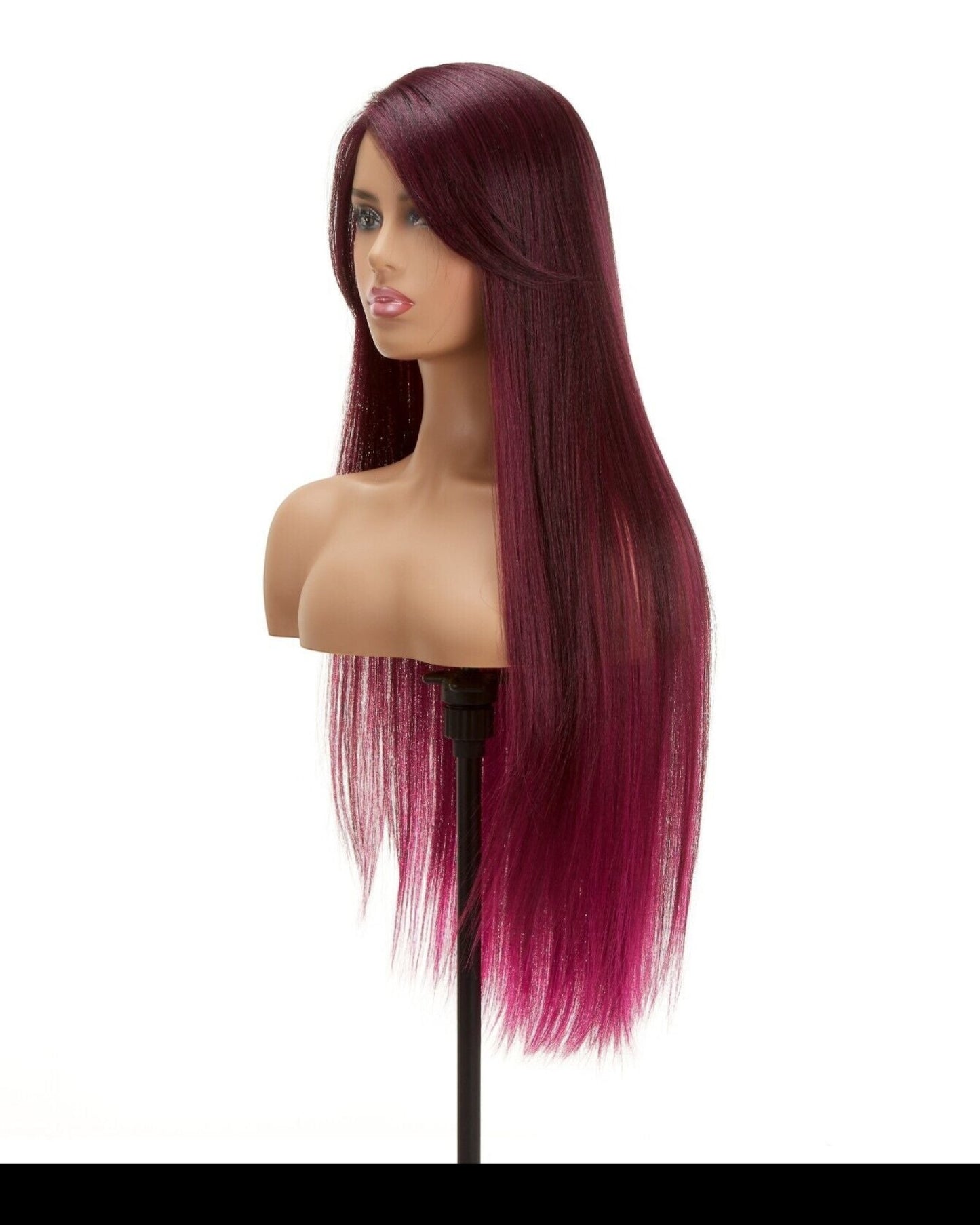 Impression Synthetic Invisible L Part Lace Long Yaky Straight Hair Wig -- RAVEN