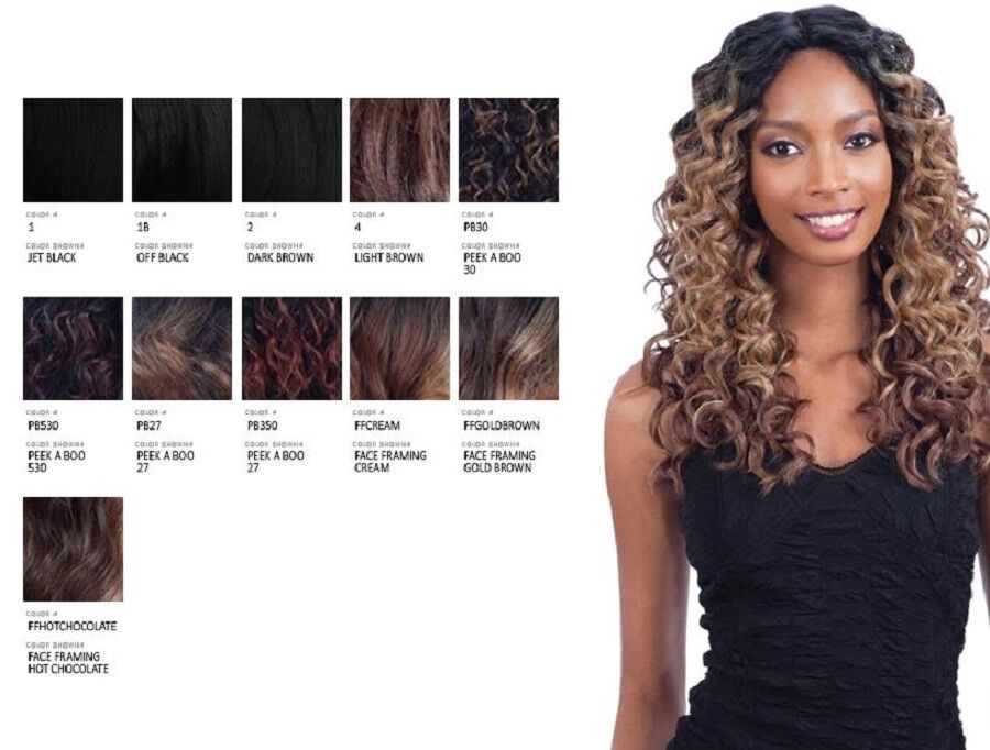 FREETRESS SYNTHETIC EQUAL LACE 6" PART LACE FRONT LONG CURLY HAIR WIG -- MILES