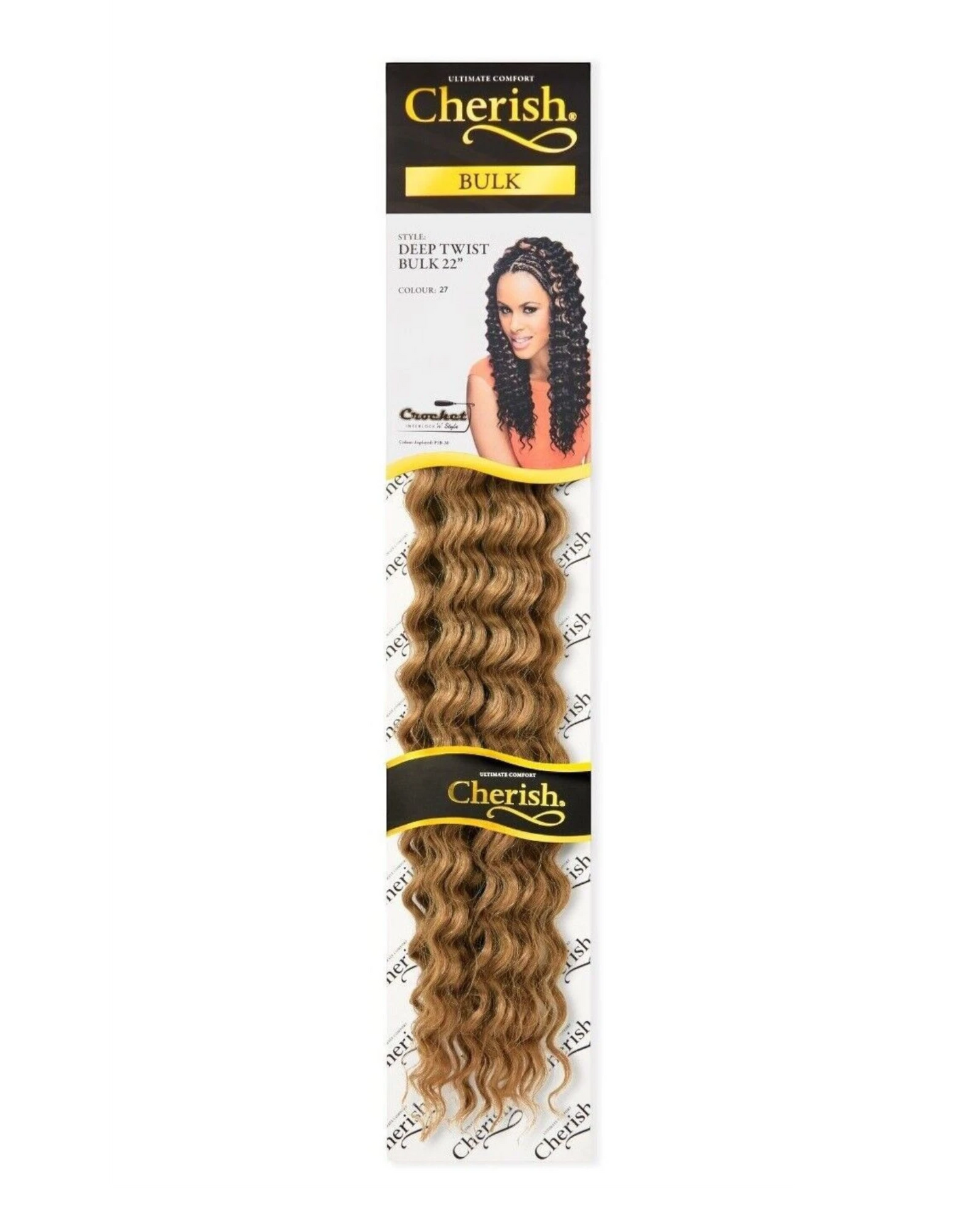 CHERISH SYNTHETIC BULK CROCHET CURLY HAIR EXTENSION BRAIDS - DEEP TWIST 22 INCH